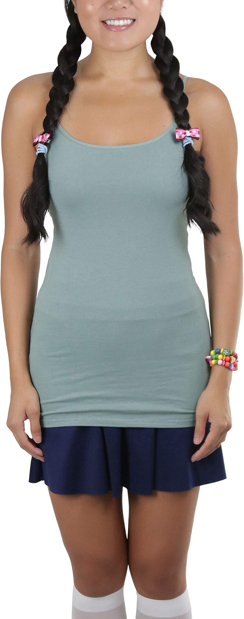 Girls Cotton Long Layering Camisole with Built-in Shelf Bra - Soft Stretchy Tank Top for Tweens - Perfect for School, Sleepovers & Layering Under Clothes