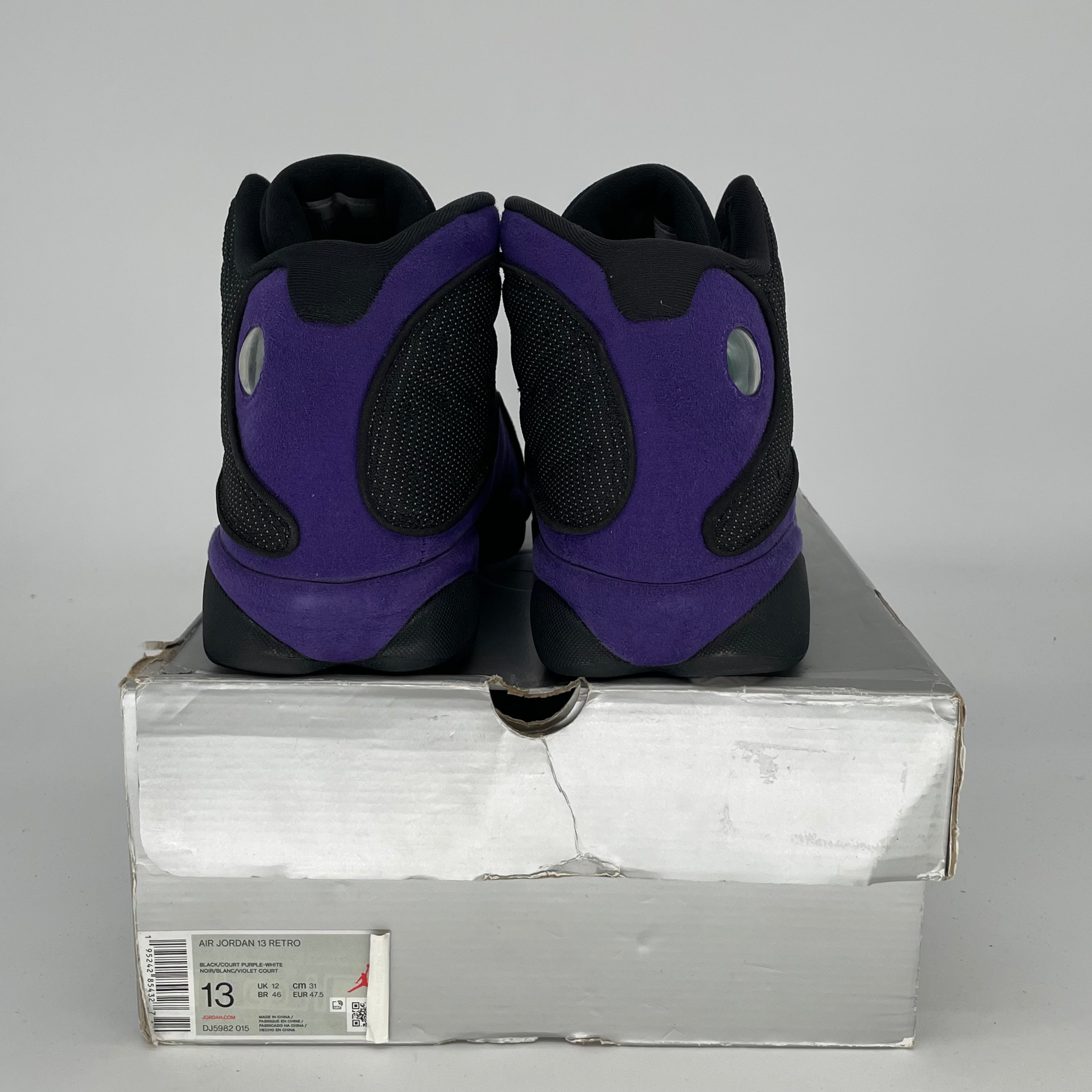 AIR JORDAN 13 Retro Basketball Shoes - Court Purple/White - Size 13 (DJ5982-015) | Men's High-Top Sneakers for Sports & Casual Wear
