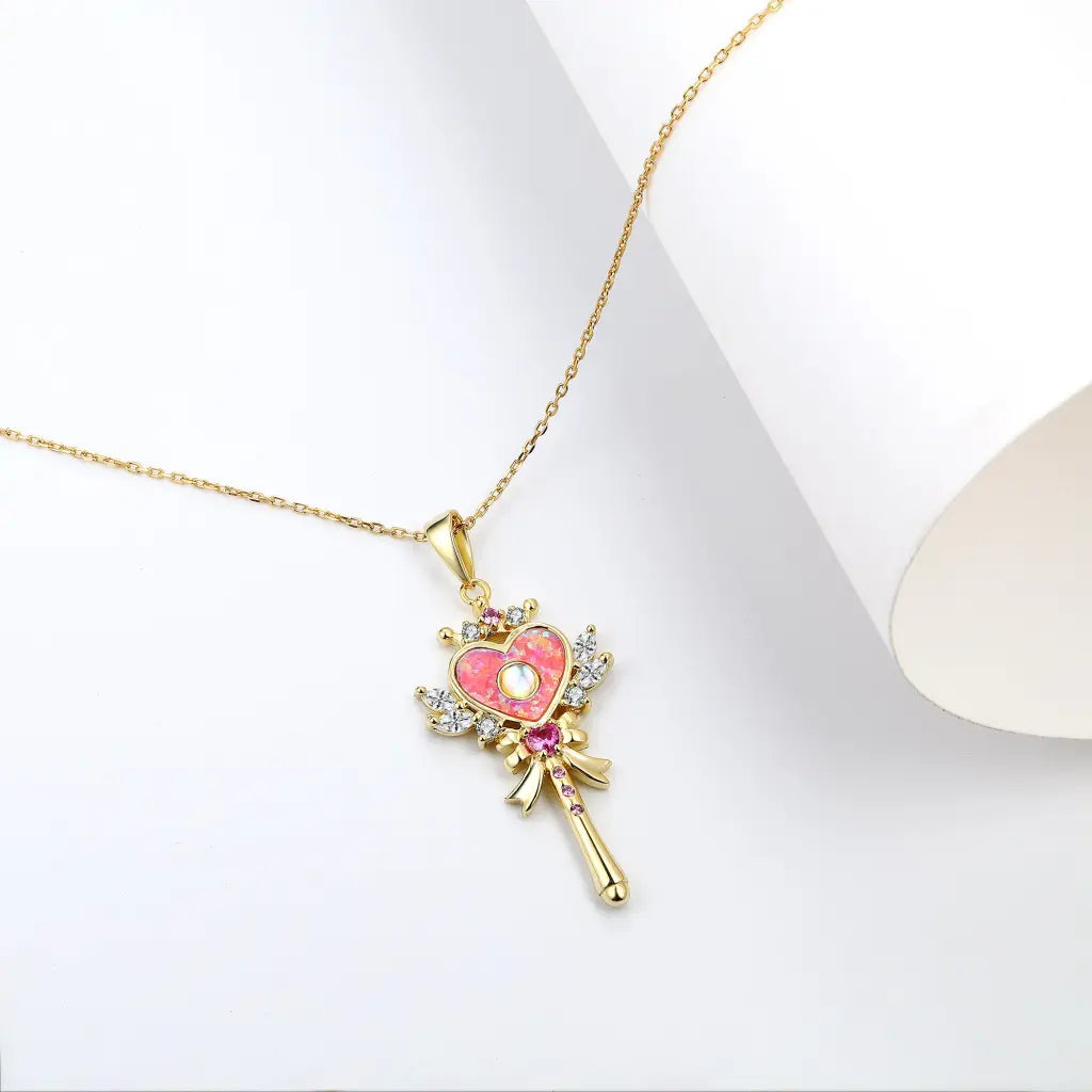 Aisha Wand Pendant Necklace - Elegant Boho Crystal Jewelry for Women | Perfect for Meditation, Yoga, Spiritual Healing & Gift Giving