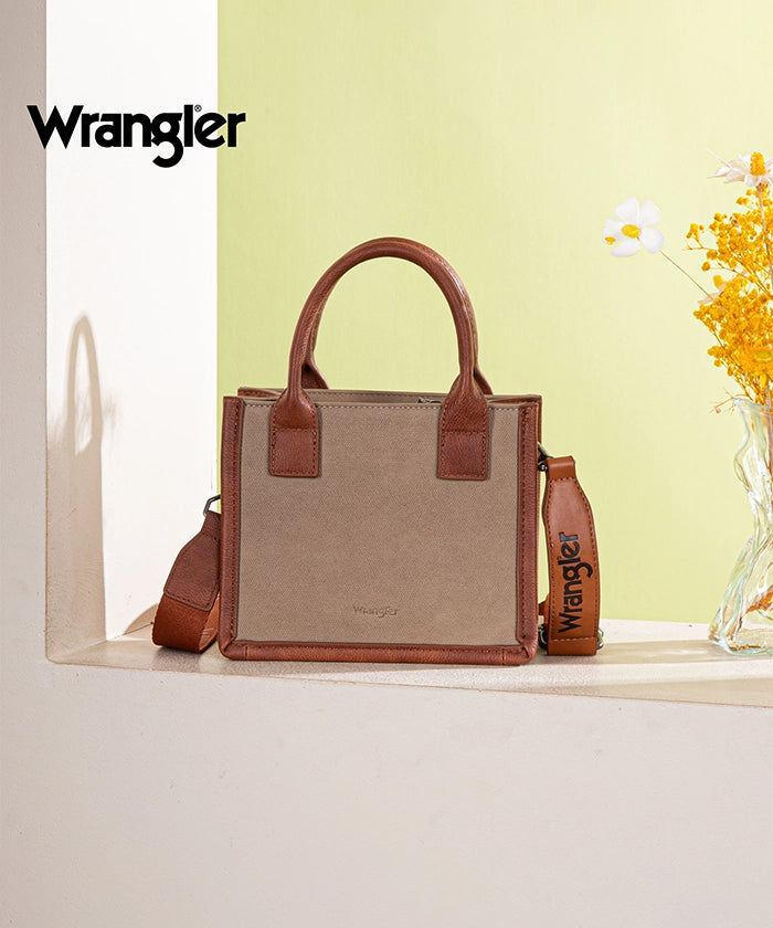 Wrangler Embroidered Canvas Crossbody Bag for Women - Stylish Western Purse with Adjustable Strap, Perfect for Travel, Shopping & Everyday Use