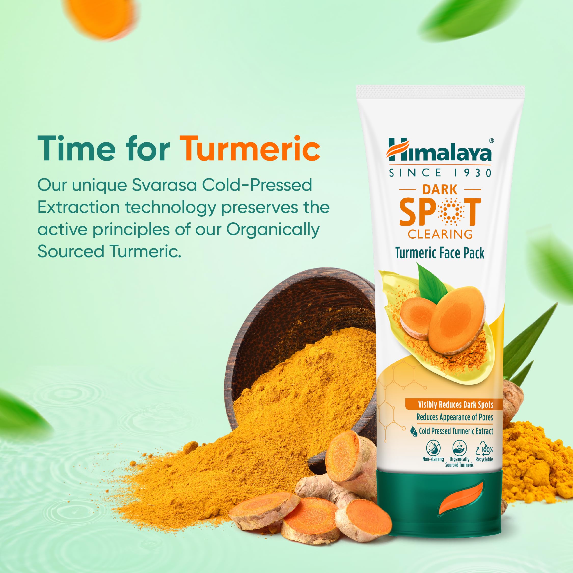 Himalaya Dark Spot Clearing Turmeric Face Pack - Organic Turmeric for Radiant Skin | Reduces Dark Spots in 7 Days | 50g | Brightening Facial Mask for Acne Scars & Hyperpigmentation | Perfect for Daily Skincare Routine & Glowing Complexion