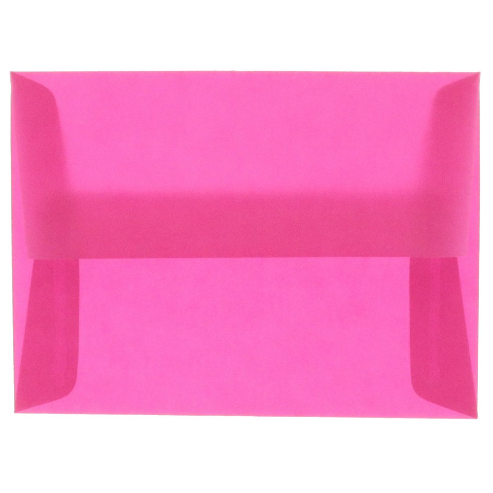 JAM PAPER A2 Translucent Vellum Invitation Envelopes 4 3/8 x 5 3/4 Inches - 250 Pack Magenta - Wedding Invitations, Greeting Cards, Party Favors & Stationery Supplies