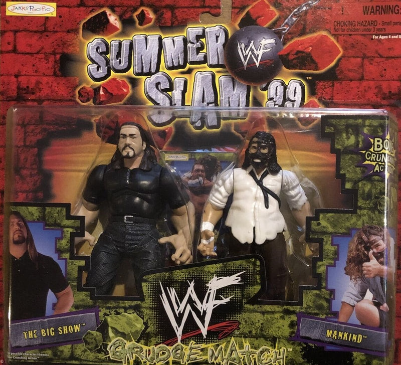 WWF Jakks Pacific Grudge Match Wrestling Figure - The Big Show vs. Mankind (1999 Collector's Edition) | Perfect for Wrestling Fans, Collectors, and Nostalgic Play Battles