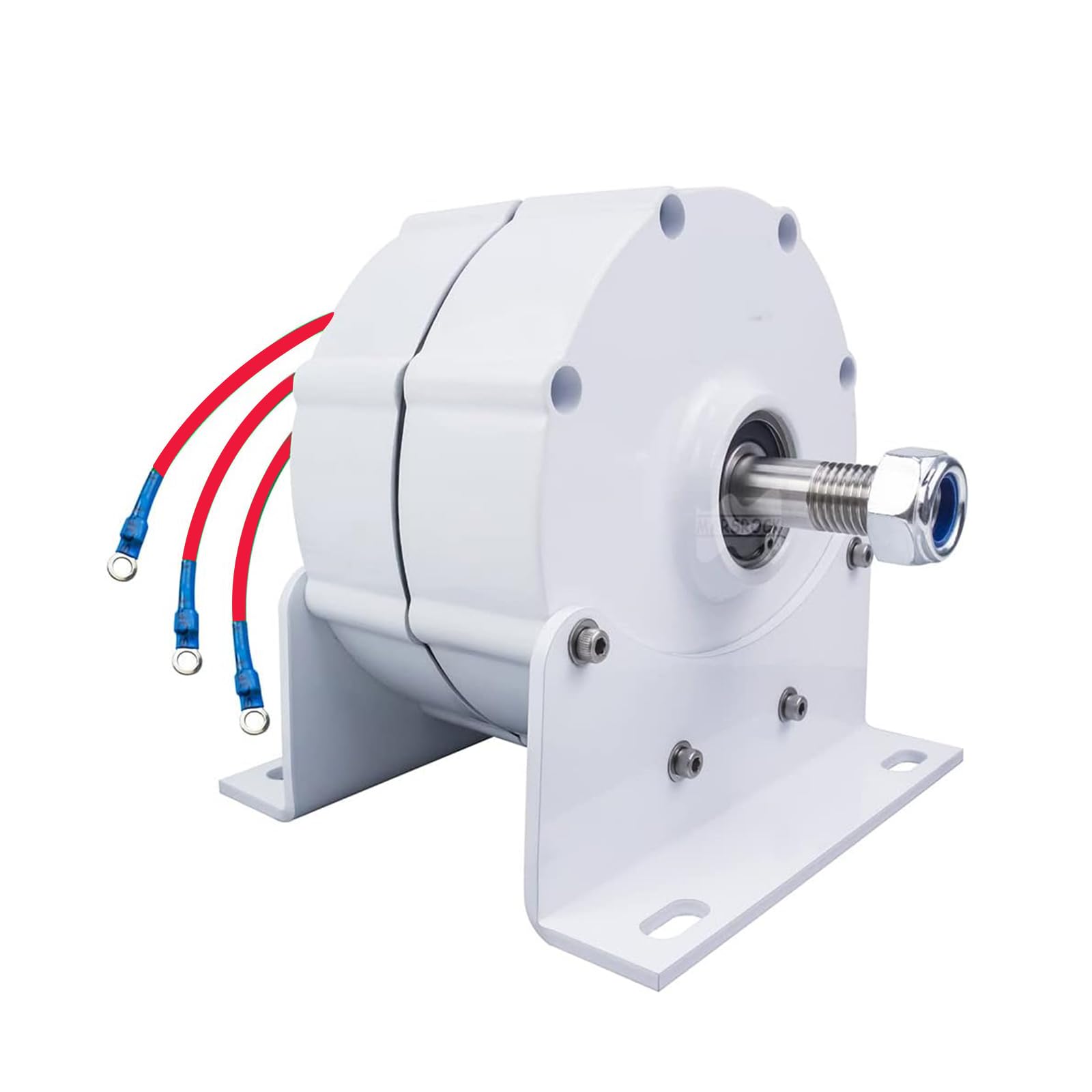 5000W Low Speed Permanent Magnet Generator - 12V/24V/48V/220V AC Alternator for Wind Turbine & Hydro Power - High Efficiency Gearless Design with Base - Perfect for Off-Grid Energy, Home Wind Power & Water Turbine Systems
