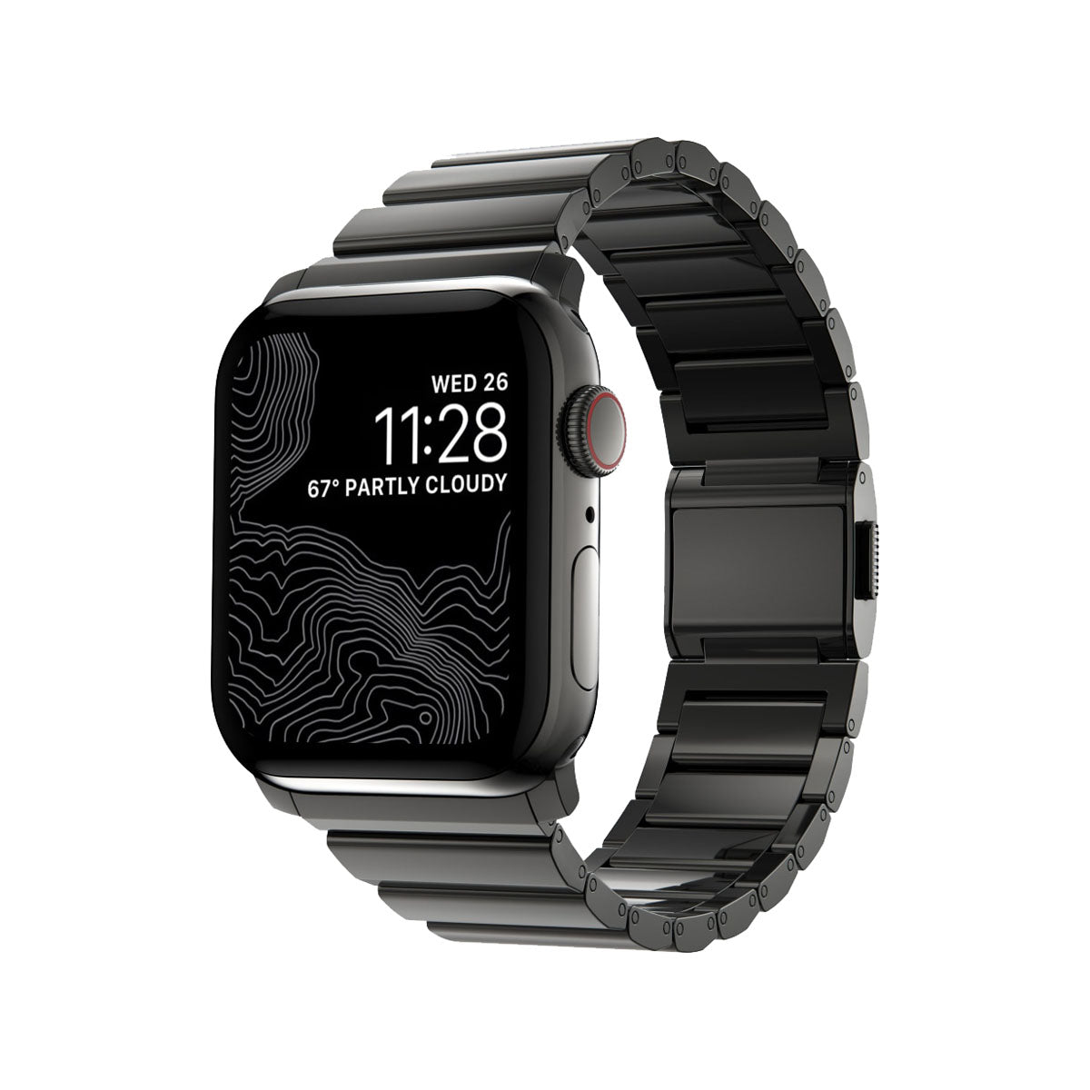 Nomad Apple Watch Band 45mm / 49mm Stainless Steel with Graphite Hardware - Premium Replacement Strap for Workout, Office & Everyday Wear