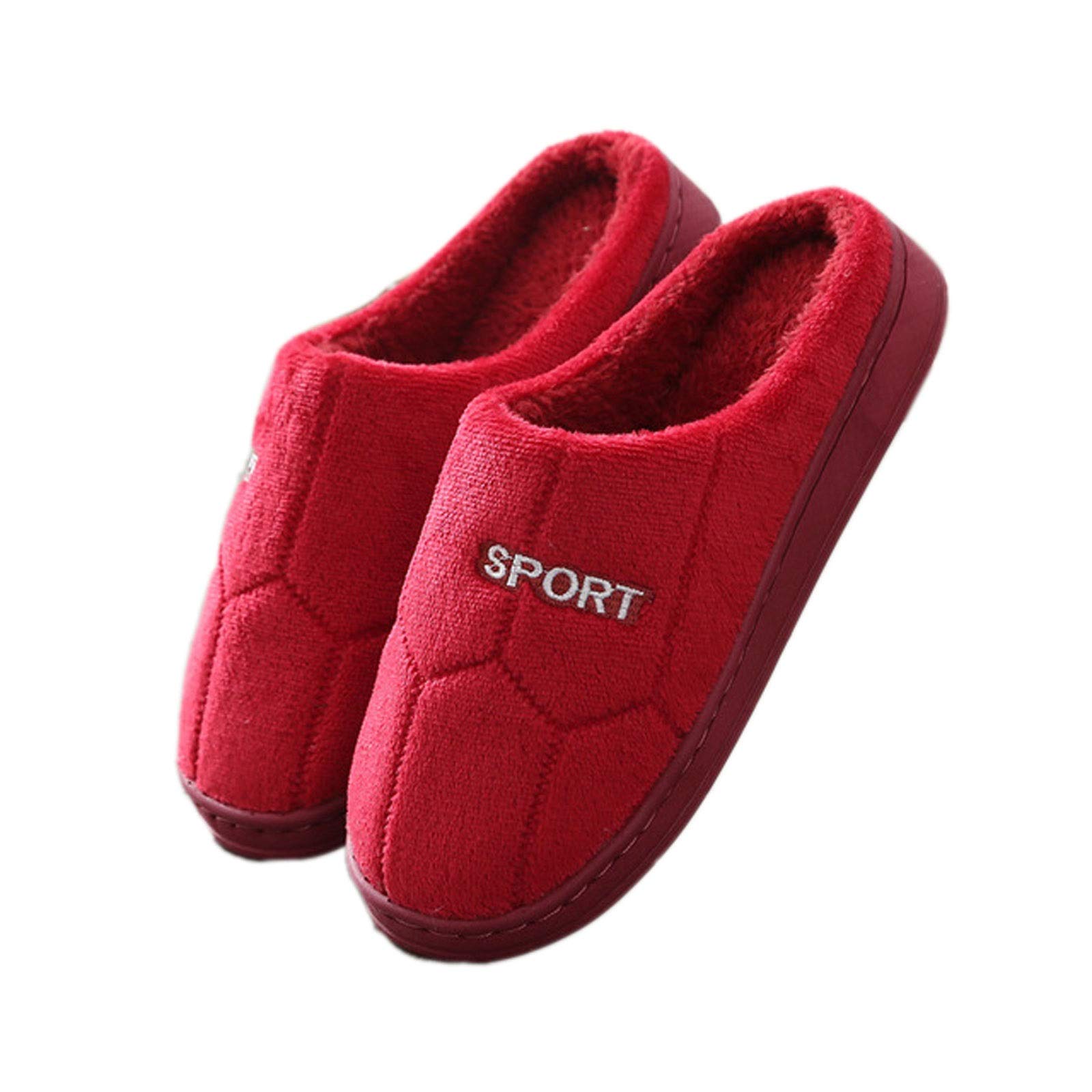 Cozy Cotton Slippers for Women - Non-Slip Flannel House Shoes with Warm Fleece Lining - Perfect for Indoor Comfort in Fall & Winter (Scarlet Red, Size S 35-36) | Ideal for Relaxing at Home, Lounging & Cold Weather Wear