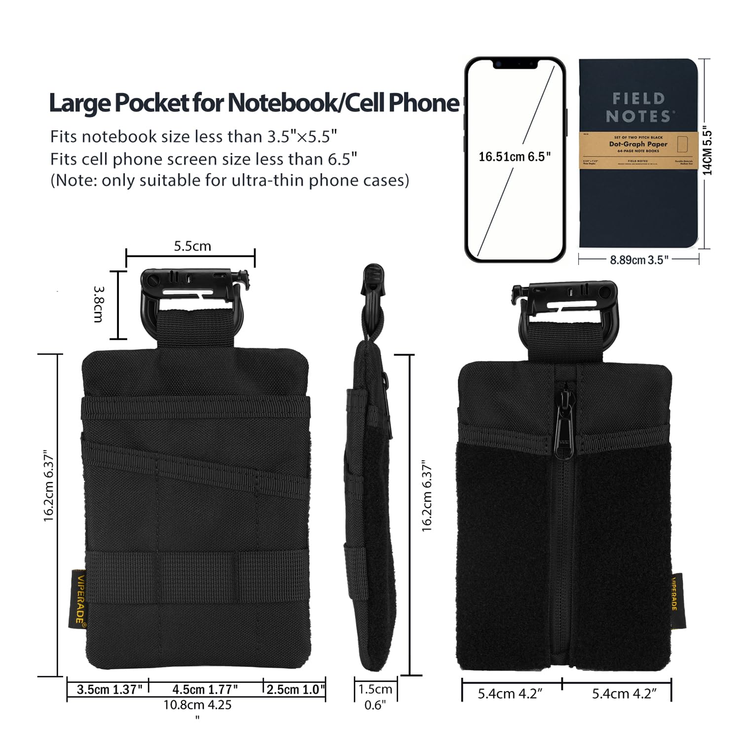 VIPERADE VE23/24/25 EDC Organizer - Tactical Gear Pouch for Men, Multitool & DIY Patch Pocket Organizer - Perfect for Camping, Hiking & Everyday Carry Essentials