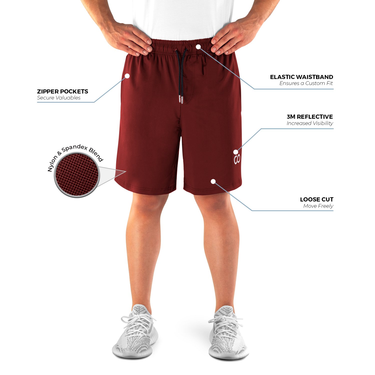 Men's Gym Shorts with Zipper Pockets - Breathable Workout Running Shorts for Training, Jogging & Fitness | Roman Style Athletic Wear for Active Lifestyles