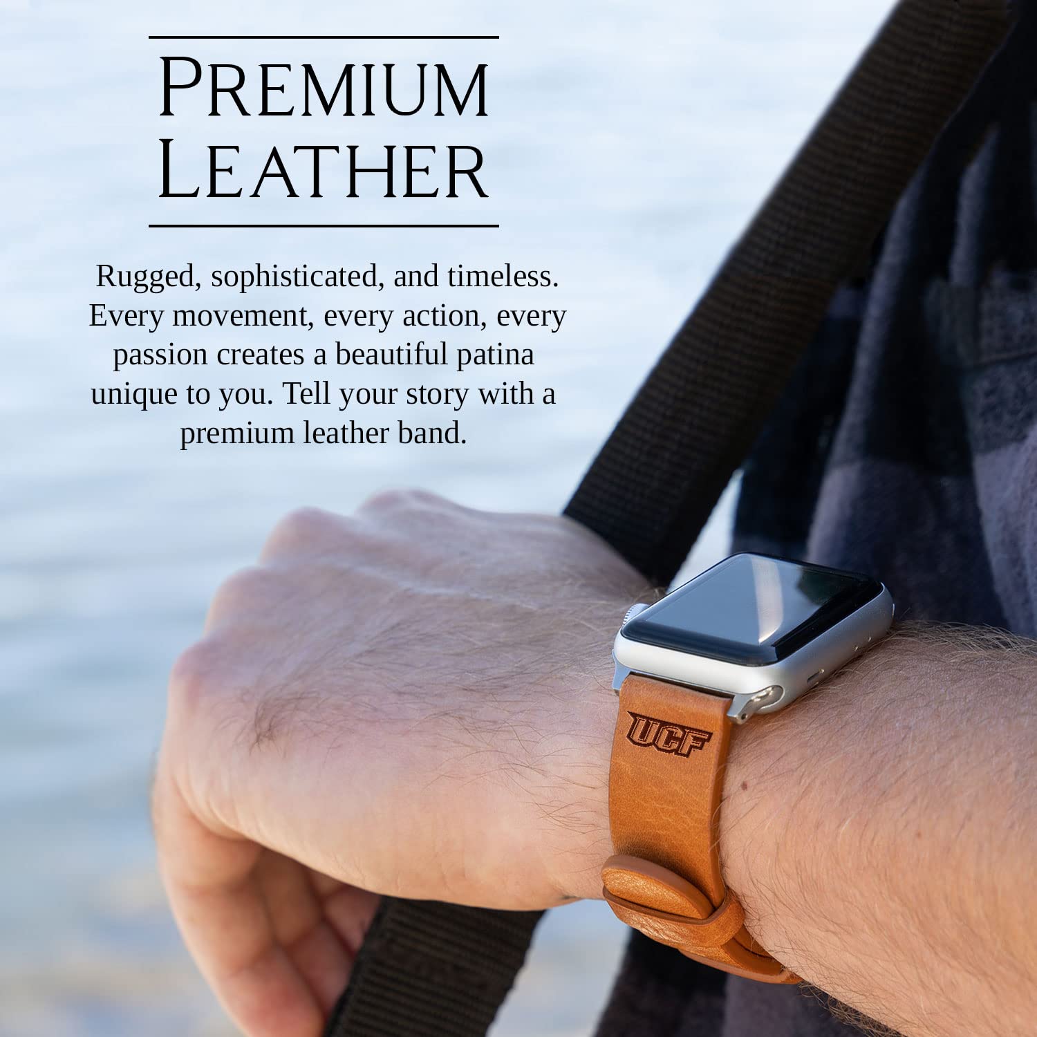 Premium Central Florida Knights Leather Watch Band for Apple Watch - Durable, Stylish & Comfortable - Perfect for Game Days, Workouts & Everyday Wear