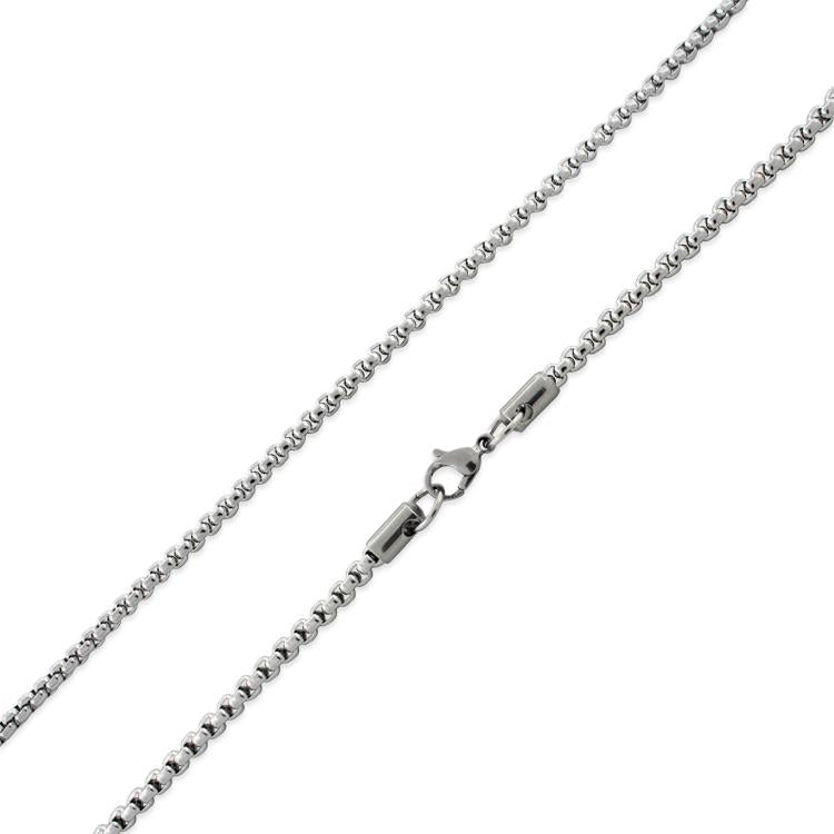 Stainless Steel Round Box Chain Necklace 3.5mm - Durable & Hypoallergenic Jewelry for Women & Men - Perfect for Layering, Gifts, and Everyday Wear