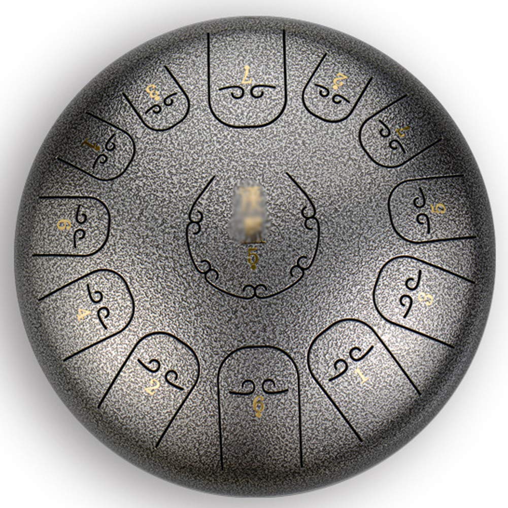 LAErper 12 Inch Steel Tongue Drum - Professional Handpan Percussion Instrument with Mallets & Carry Bag | Made in Germany | Perfect for Meditation, Yoga, Sound Healing & Zen Practice (Color: I)