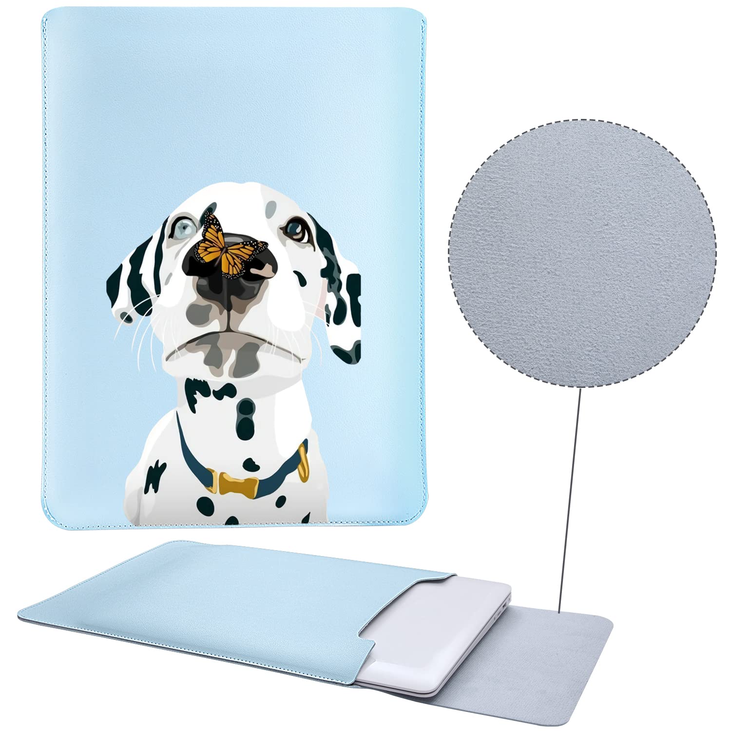 MAYCARI 15.6-16 Inch Laptop Sleeve Case with Dog & Butterfly Painting - Compatible with MacBook Pro 16