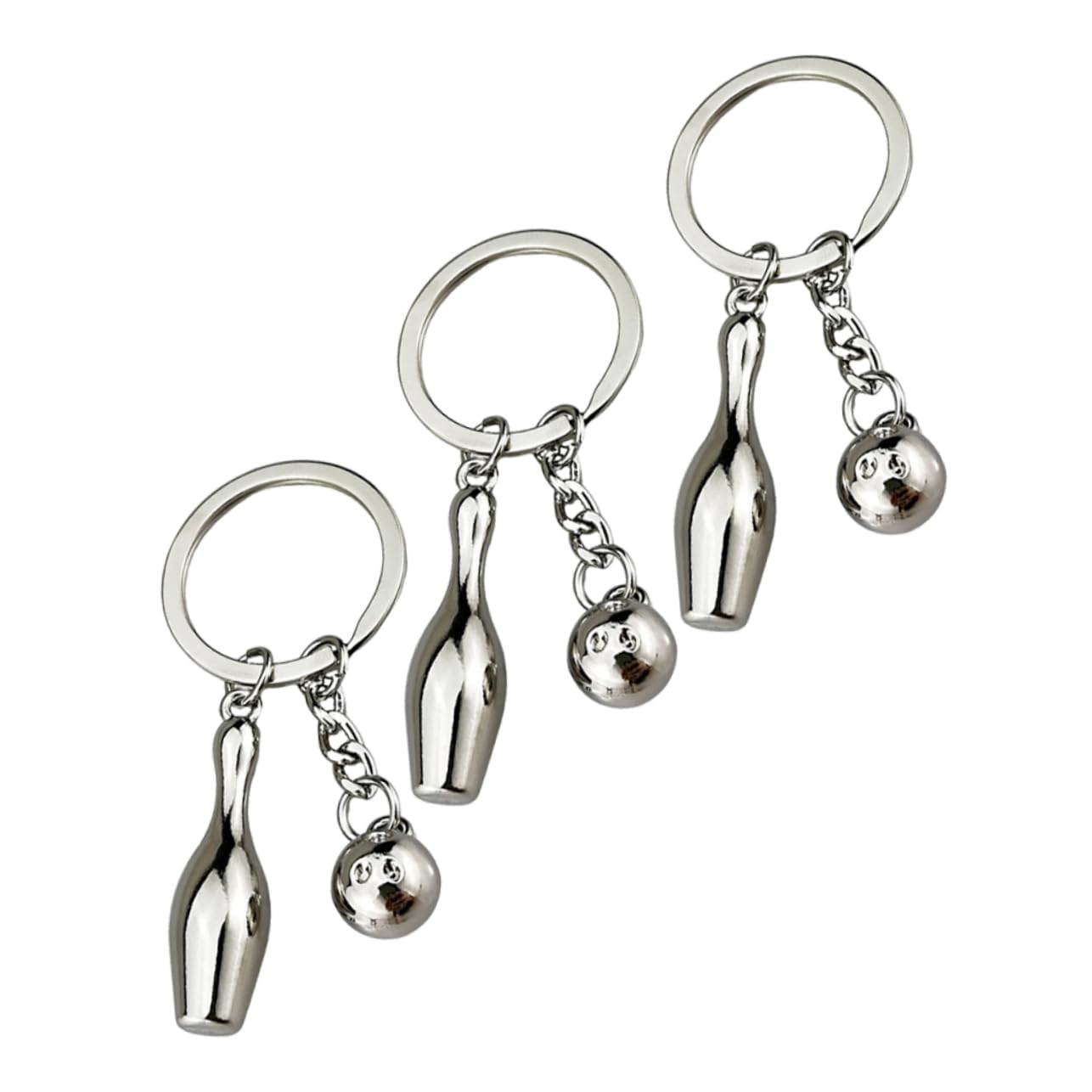 CORHAD Elegant Bowling Keychains Set - 3 Mini Sports Keychains for Bag Decor, Perfect Gifts for Bowling Enthusiasts and Sports Lovers