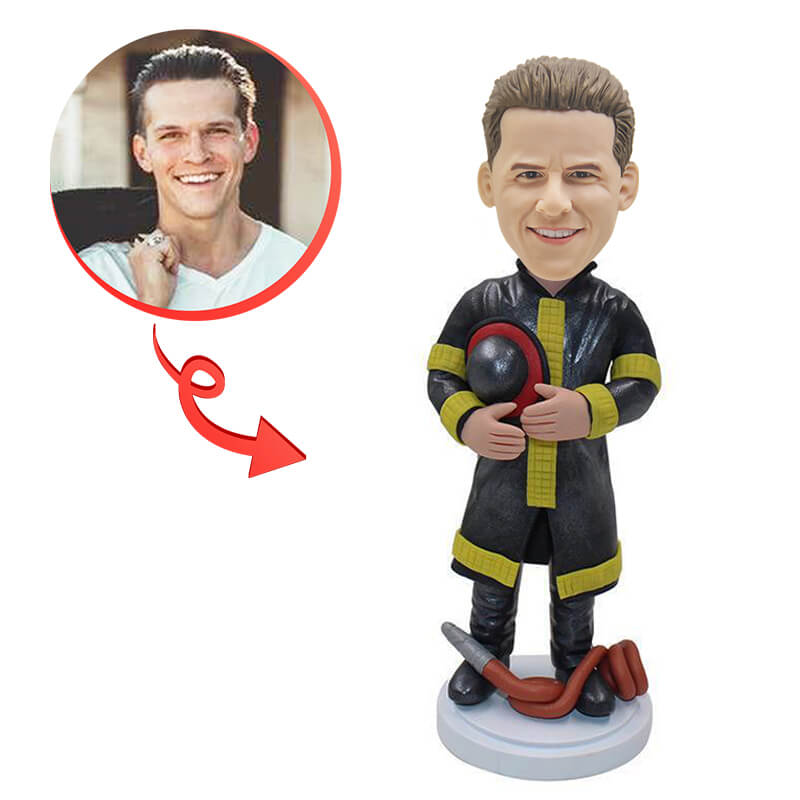 Custom Firefighter Bobblehead - Personalized Firemen Figurine for Gifts, Office Decor & Collectibles - Perfect for Retirement, Appreciation & Special Occasions