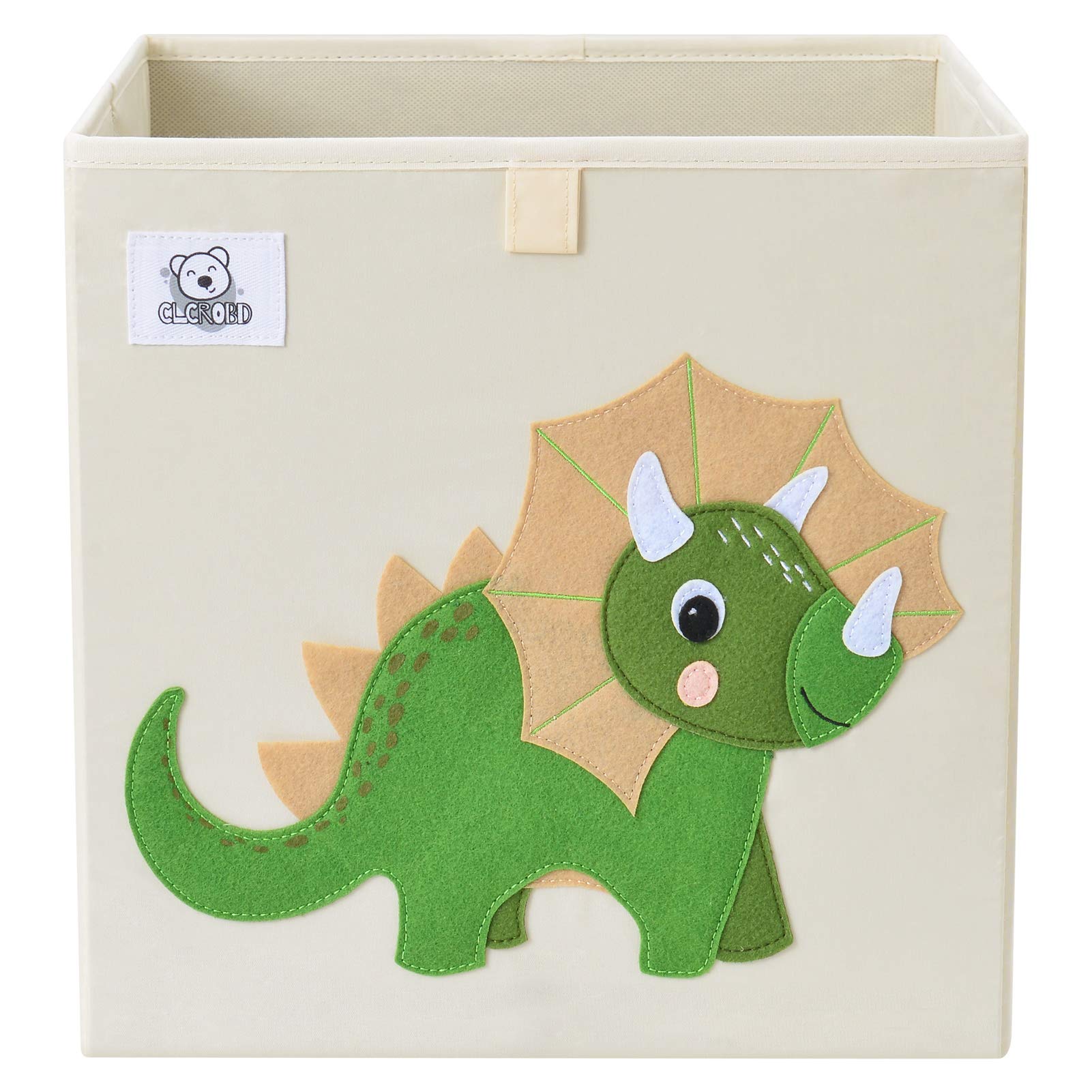 Foldable Animal Cube Storage Bins - Fabric Toy Organizer Box for Kids Nursery & Playroom - 13 Inch Triceratops Design - Perfect for Toy Storage, Room Decor & Kids Organization