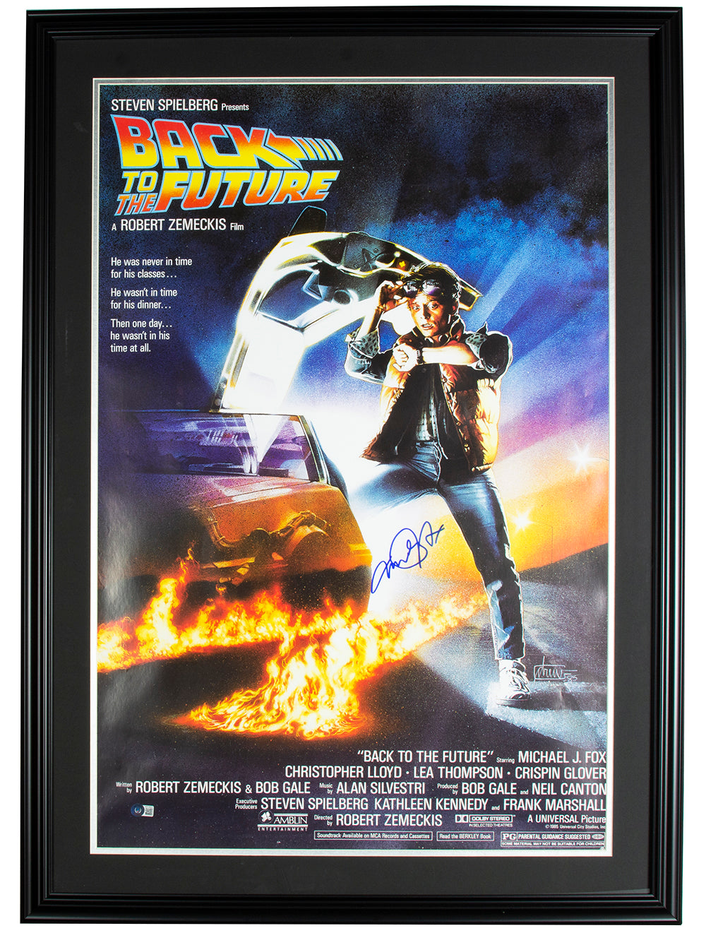 Michael J. Fox Autographed Back to the Future Framed Movie Poster 32x46 - Limited Edition Collectible for Home Theater & Man Cave Decor