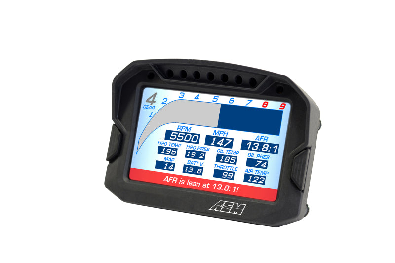 AEM CD-5 Carbon Fiber Digital Dash Display - High-Performance Racing Gauge for Cars, Motorcycles & Off-Road Vehicles - Track Speed, RPM & Engine Data