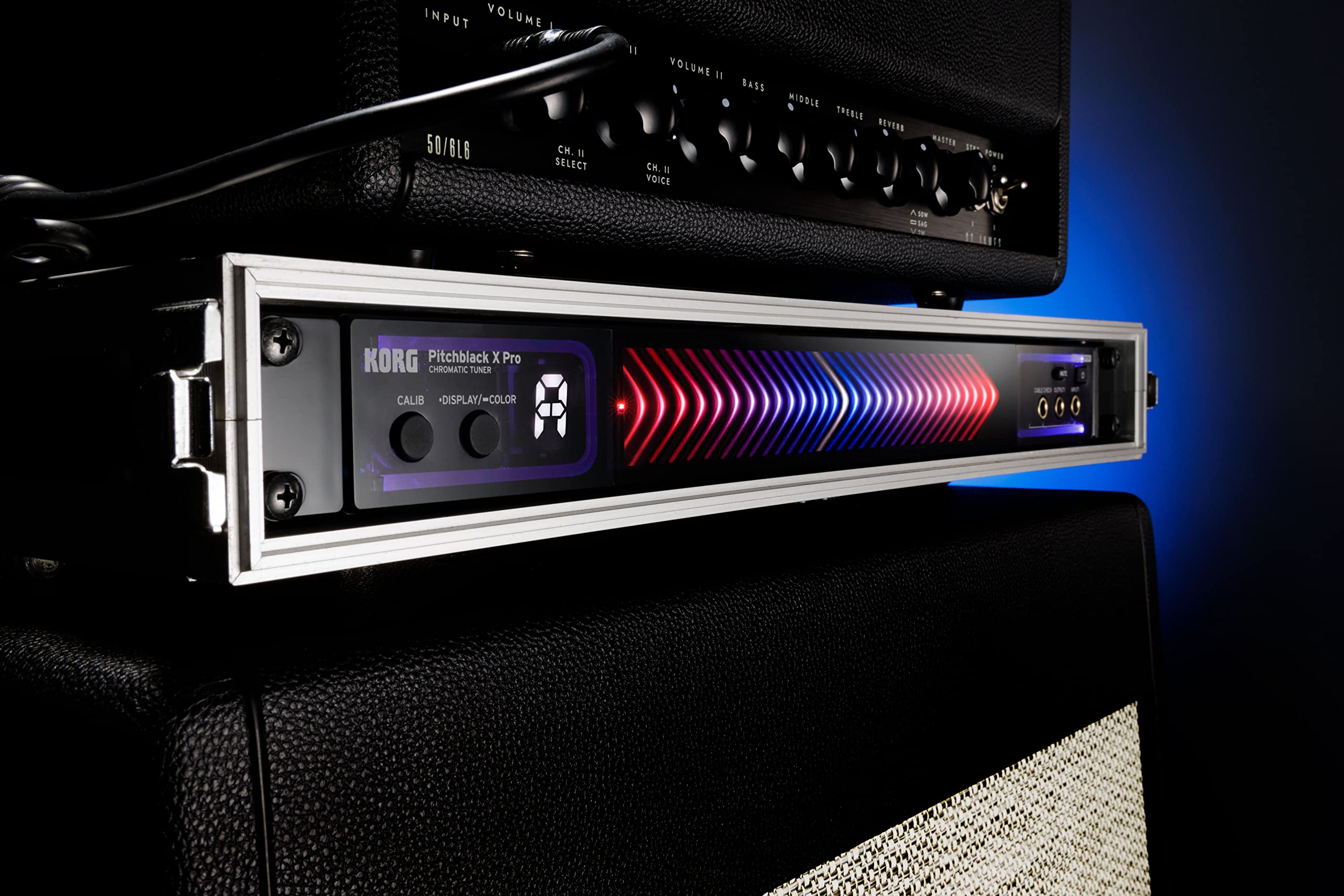 Korg Pitchblack X Pro Chromatic Rack-Mount Tuner with 4 Display Modes & Built-in Cable Tester (PBXPRO) - Perfect for Guitar, Bass & Studio Equipment Tuning