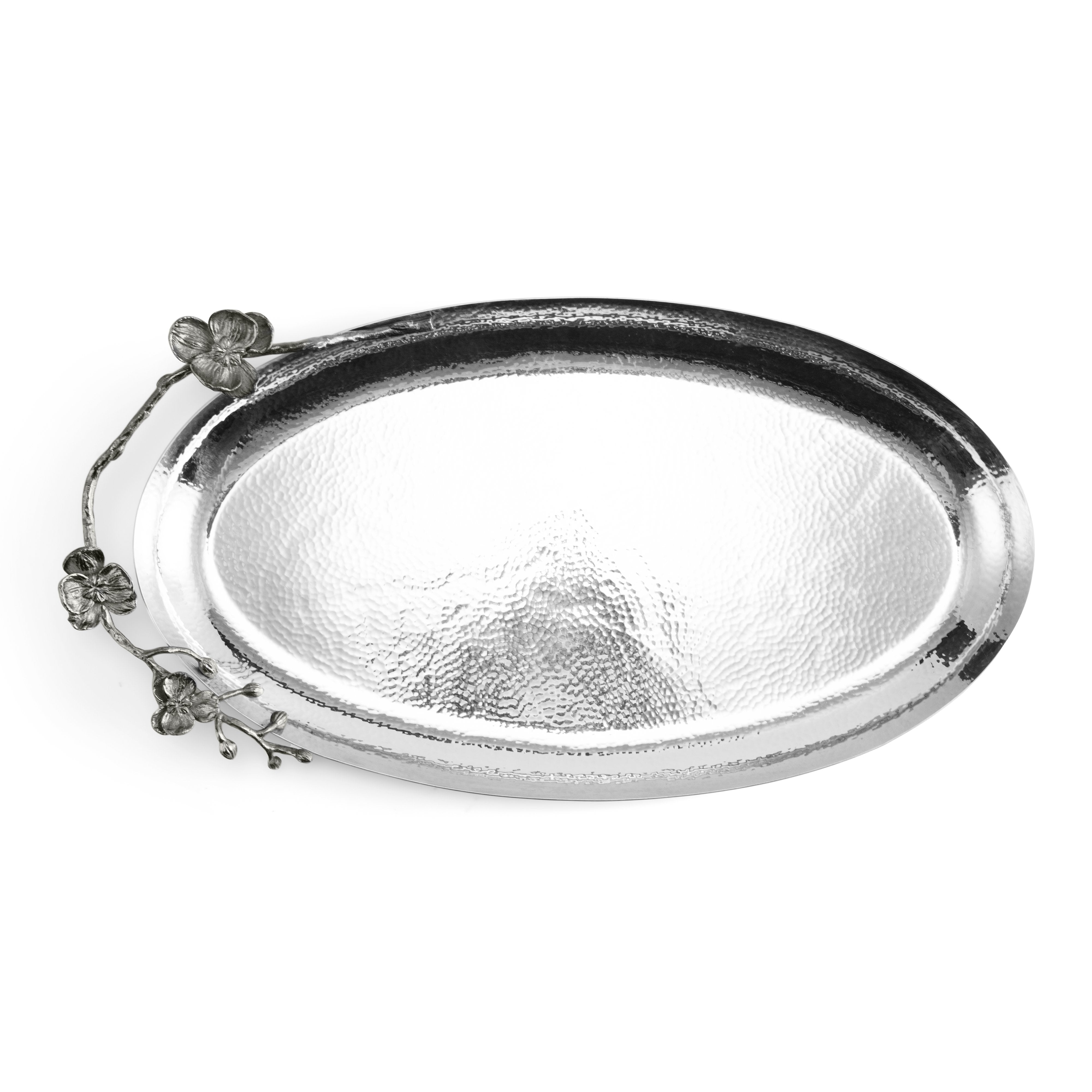 Elegant Black Orchid Oval Serving Platter - Perfect for Dinner Parties, Appetizers & Home Decor