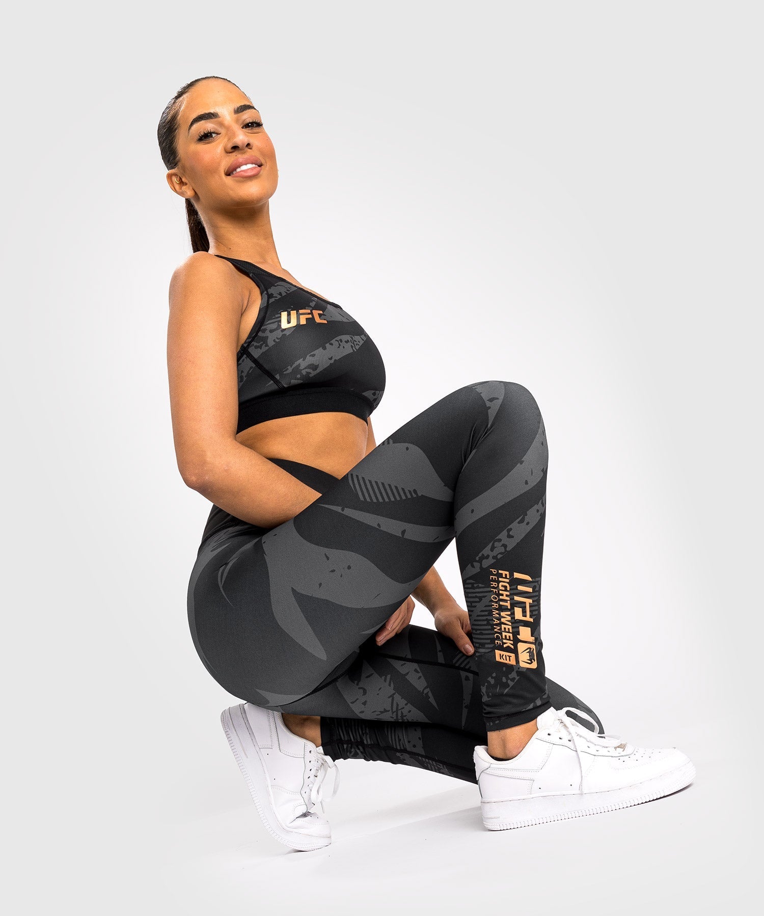 Venum UFC Adrenaline Fight Week Women's Performance Tight - Urban Camo Print MMA Workout & Training Leggings for Gym, Running & Combat Sports