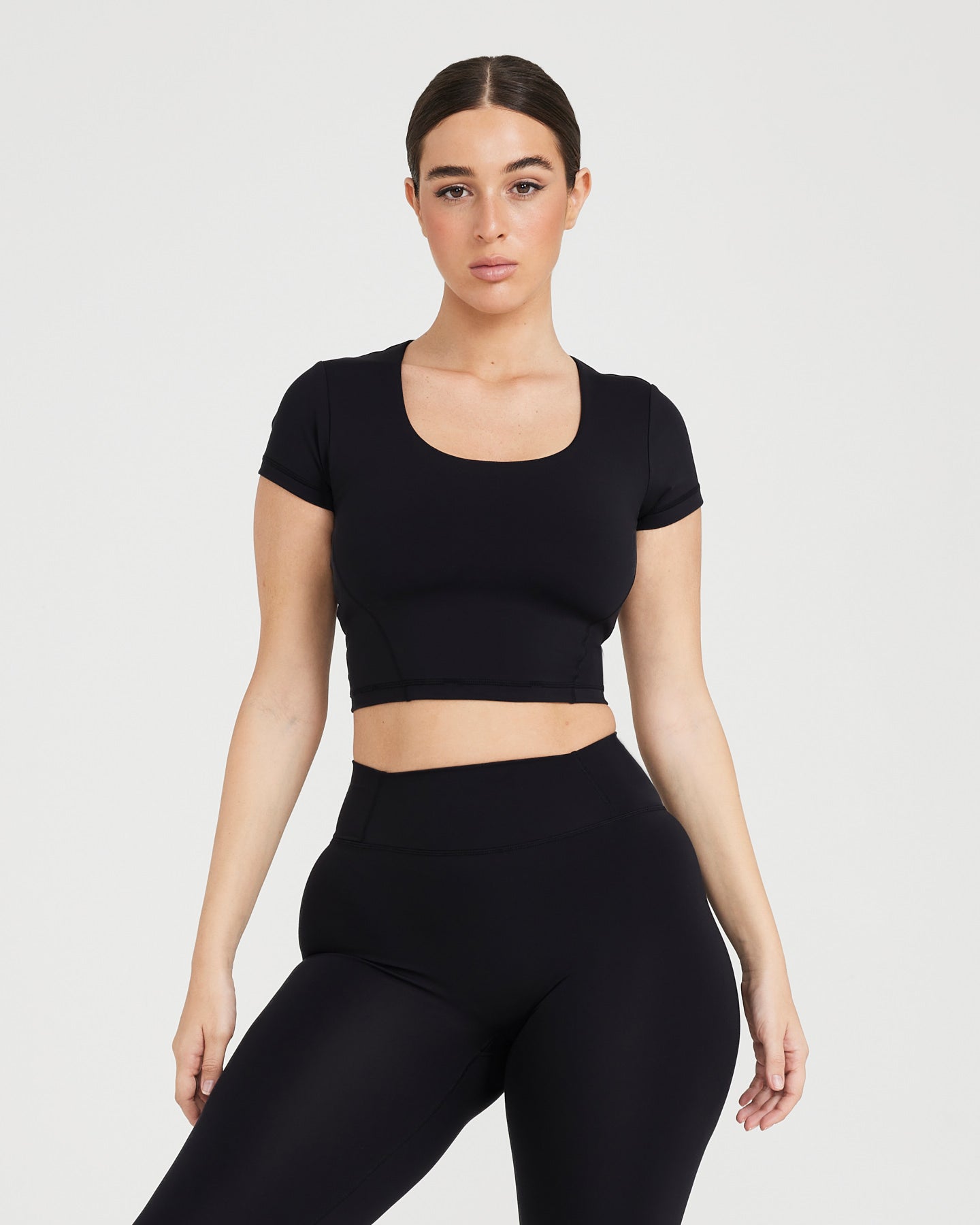 Timeless Crop Short Sleeve Tee for Women | Black Cotton Basic Top | Perfect for Casual Wear, Summer Outfits & Layering