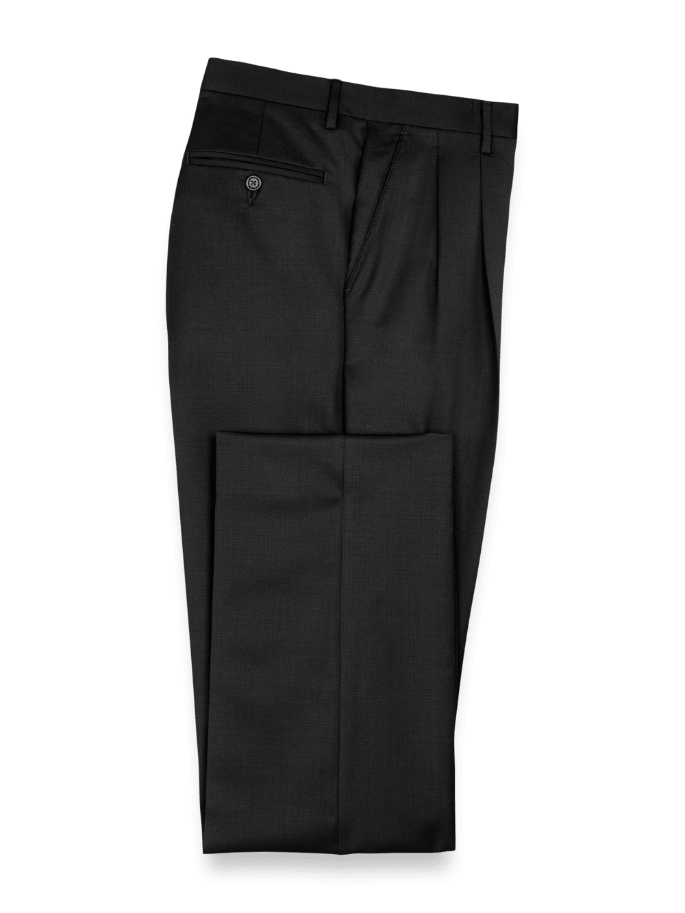 Premium Wool Gabardine Dress Pants for Men - Classic Black Formal Trousers for Office, Business & Wedding Occasions
