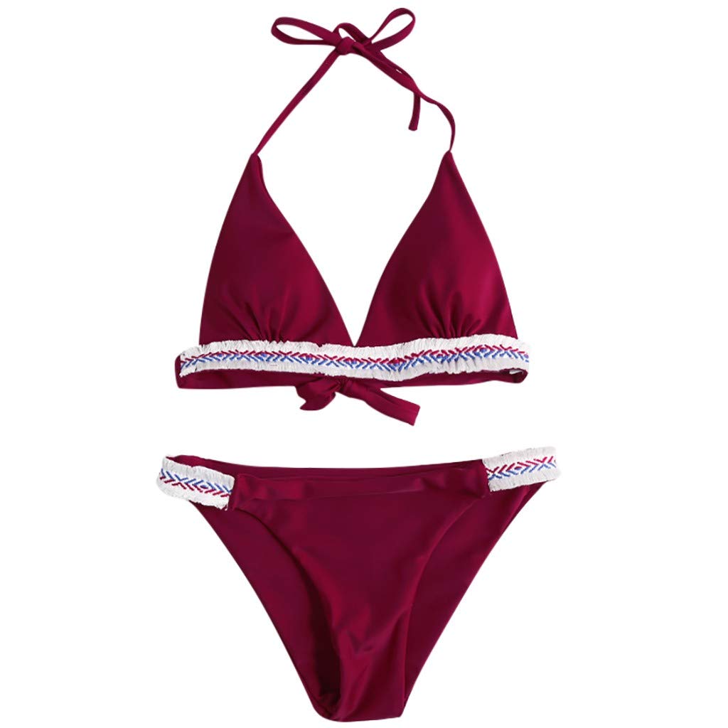 HHmei 2019 Sexy Women's Swimsuit - V-Neck Bandage Bikini Set, High Waist Two Piece Bathing Suit for Women, Perfect for Beach Vacation, Pool Party & Summer Swimwear