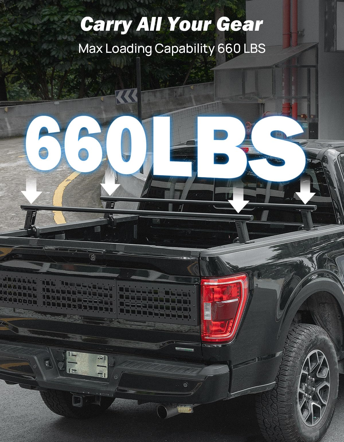JOYTUTUS Full Size Truck Bed Cross Bars - Compatible with 2015-2025 Ford F150 F250, 2019-2025 Ram/Silverado/Sierra - Heavy Duty 660 LBS Capacity - 70.87