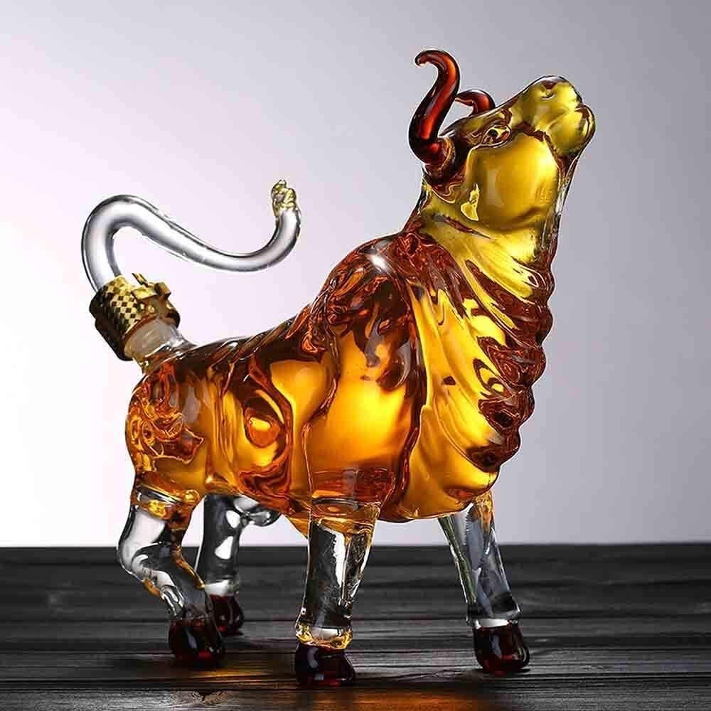 2021 Year of the Ox Zodiac Bull Decanter - 1000ML Chinese New Year Decorative Gift for Home Dining Table, Bar & Party Decorations - Perfect for Holiday Celebrations, Housewarming & Festive Gatherings