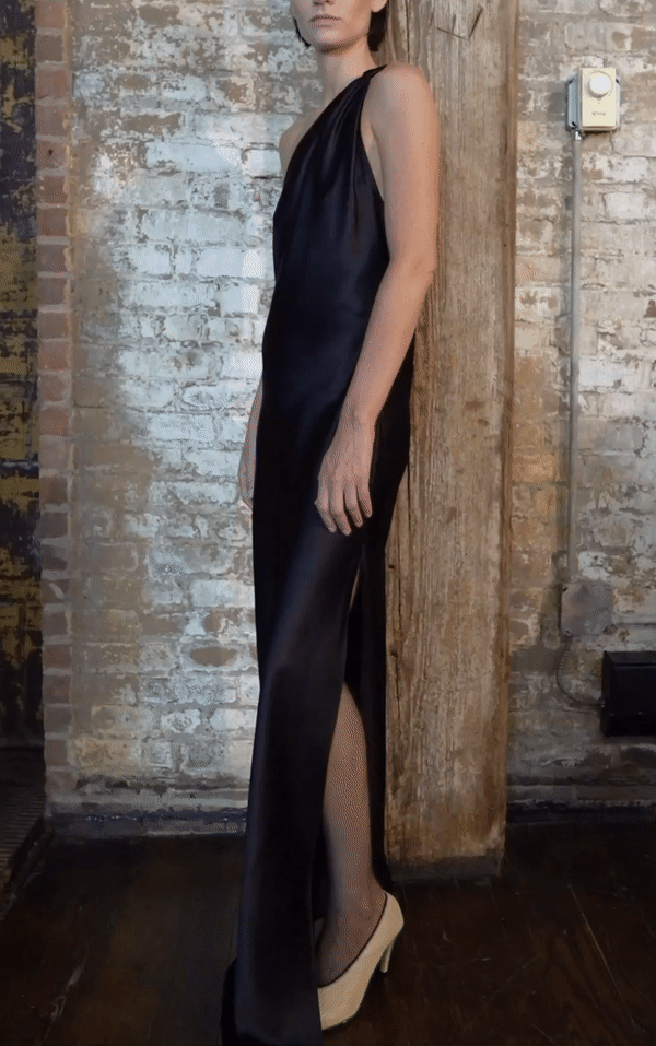 Elegant Black Single Shoulder Cone Dress for Women - Perfect for Evening Parties, Cocktail Events & Special Occasions
