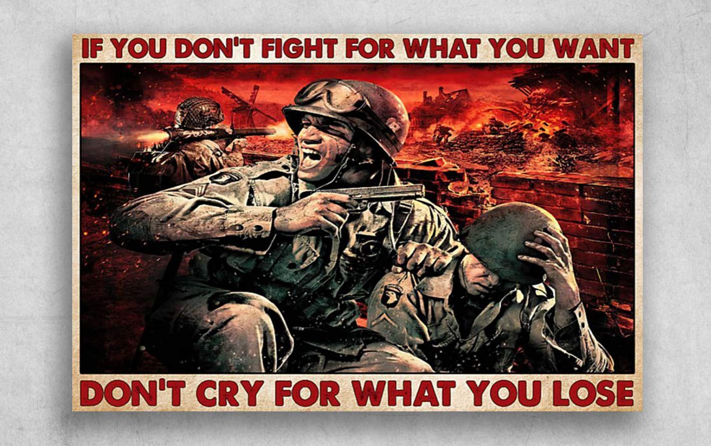 300-Piece Battlefield Soldier Jigsaw Puzzle - Motivational 'If You Don't Fight for What You Want' Puzzle for Adults & Kids - Educational Brain Teaser Toy Game - Perfect Gift for Family Game Nights & Cognitive Development Activities