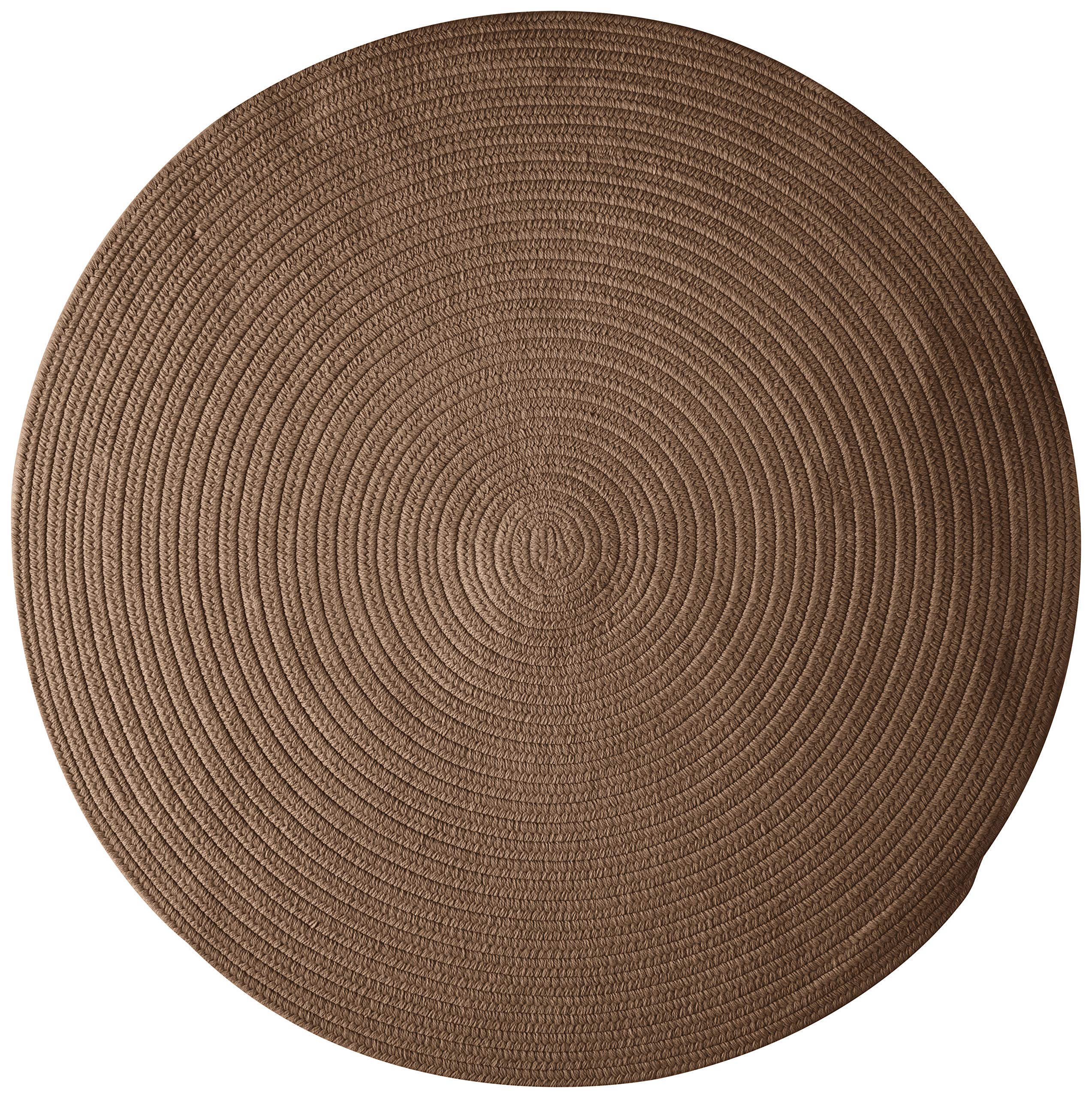 Colonial Mills Bristol 5x5 Bark Area Rug - Soft Braided Indoor/Outdoor Rug for Living Room, Bedroom, Patio & Deck