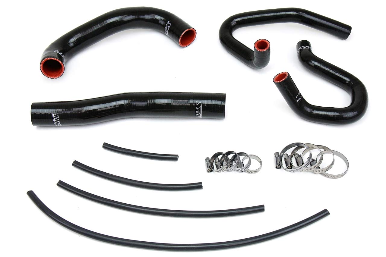 HPS 57-1324-BLK Black Silicone Radiator Coolant Hose Kit & Heater Hose - High Performance Cooling System Upgrade for Cars, Trucks & SUVs - Perfect for Daily Driving, Racing & Off-Road Adventures