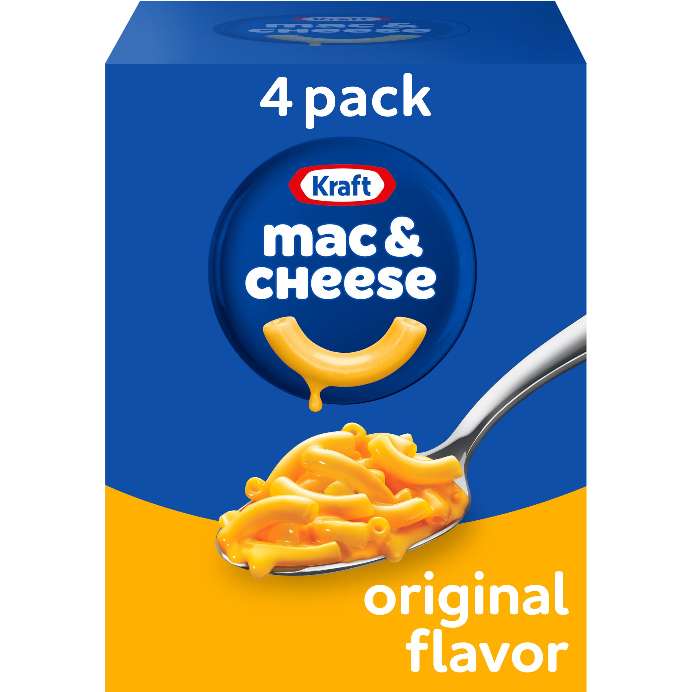 Kraft Original Mac & Cheese Dinner - 4 Pack (7.25 oz Boxes) | Classic Macaroni & Cheese Pasta Meal | Quick Family Dinner & Kids Lunch Idea