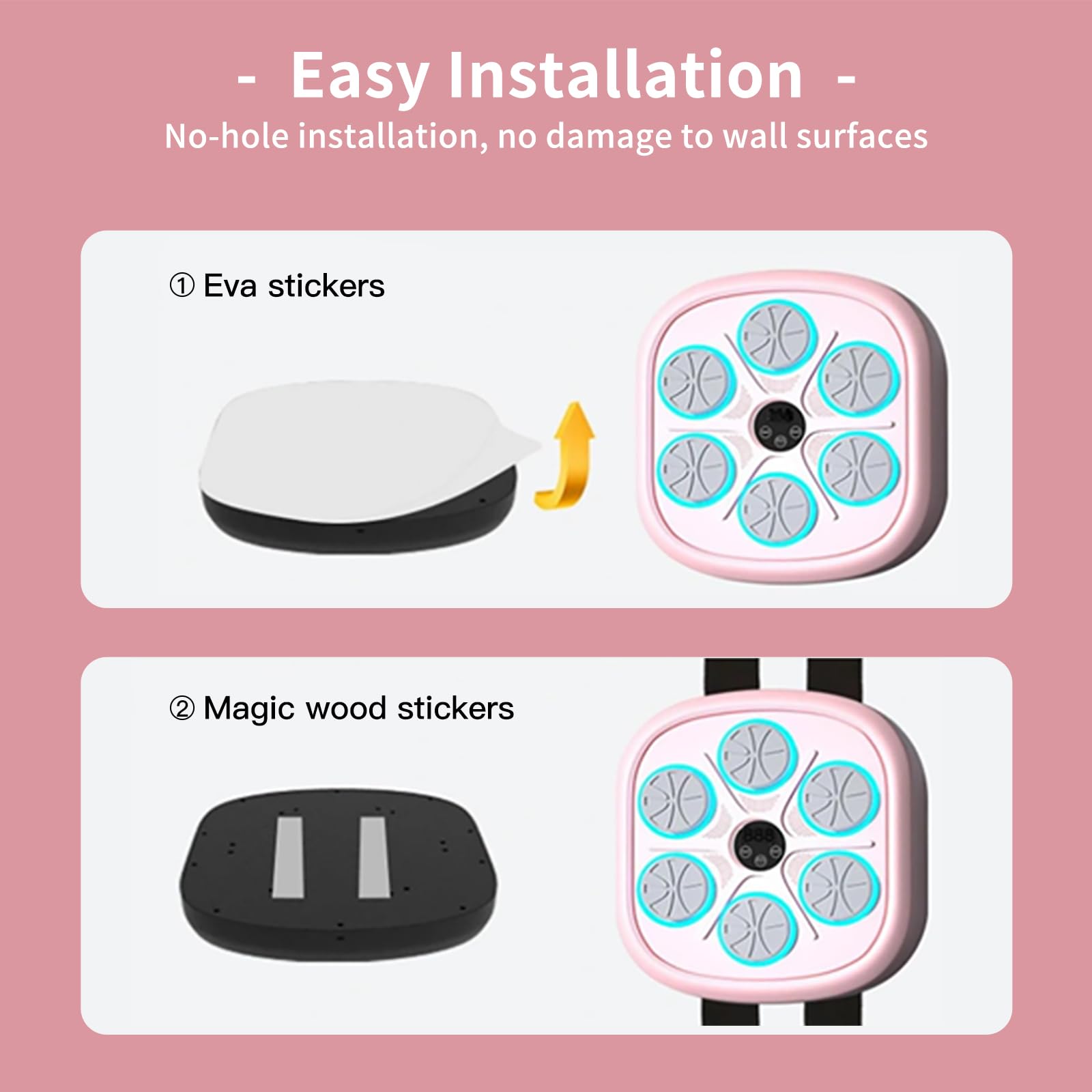 2025 Smart Wall-Mounted Boxing Machine with Gloves - Pink Home Gym Equipment for Indoor Fitness Training | Punching Bag for Men & Women | Perfect for Home Workouts, Boxing Practice & Stress Relief