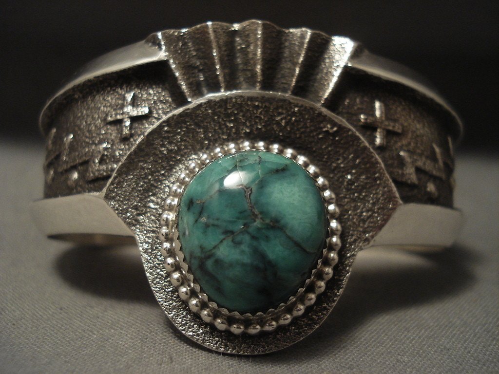 Authentic Vintage Navajo Blue Boy Turquoise Silver Bracelet - Handmade Native American Jewelry for Women & Men - Perfect for Boho, Western & Festival Fashion