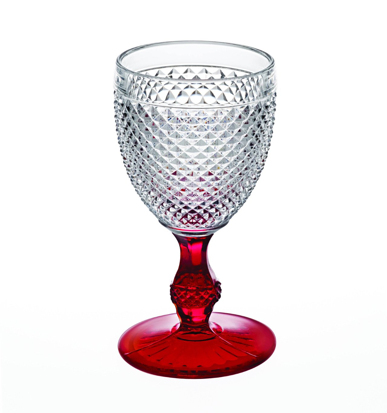 Bicolor Wine Goblet with Red Stem - Elegant Glassware for Parties, Weddings & Home Decor