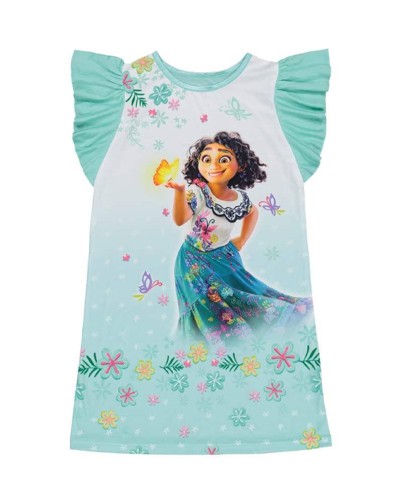 Disney Encanto Mirabel Girls' Nightgown - Soft & Comfortable Sleepwear for Kids, Perfect for Bedtime & Sleepovers | Official Licensed Disney Merchandise