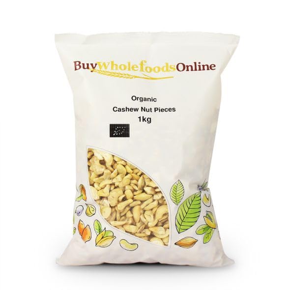 Organic Whole Foods Cashew Nut Pieces - 1kg Bulk | Raw, Unsalted, Non-GMO | Vegan, Keto & Paleo Friendly | Perfect for Baking, Snacks, Smoothies, Granola & Salads | Healthy Meal Prep, Energy Bars & Plant-Based Cooking | Great for Office, Kids Lunch & Holidays | Ideal for Healthy Eating, Weight Loss & Gluten-Free Diets | Use in Trail Mix, Yogurt Toppings & Homemade Nut Butter