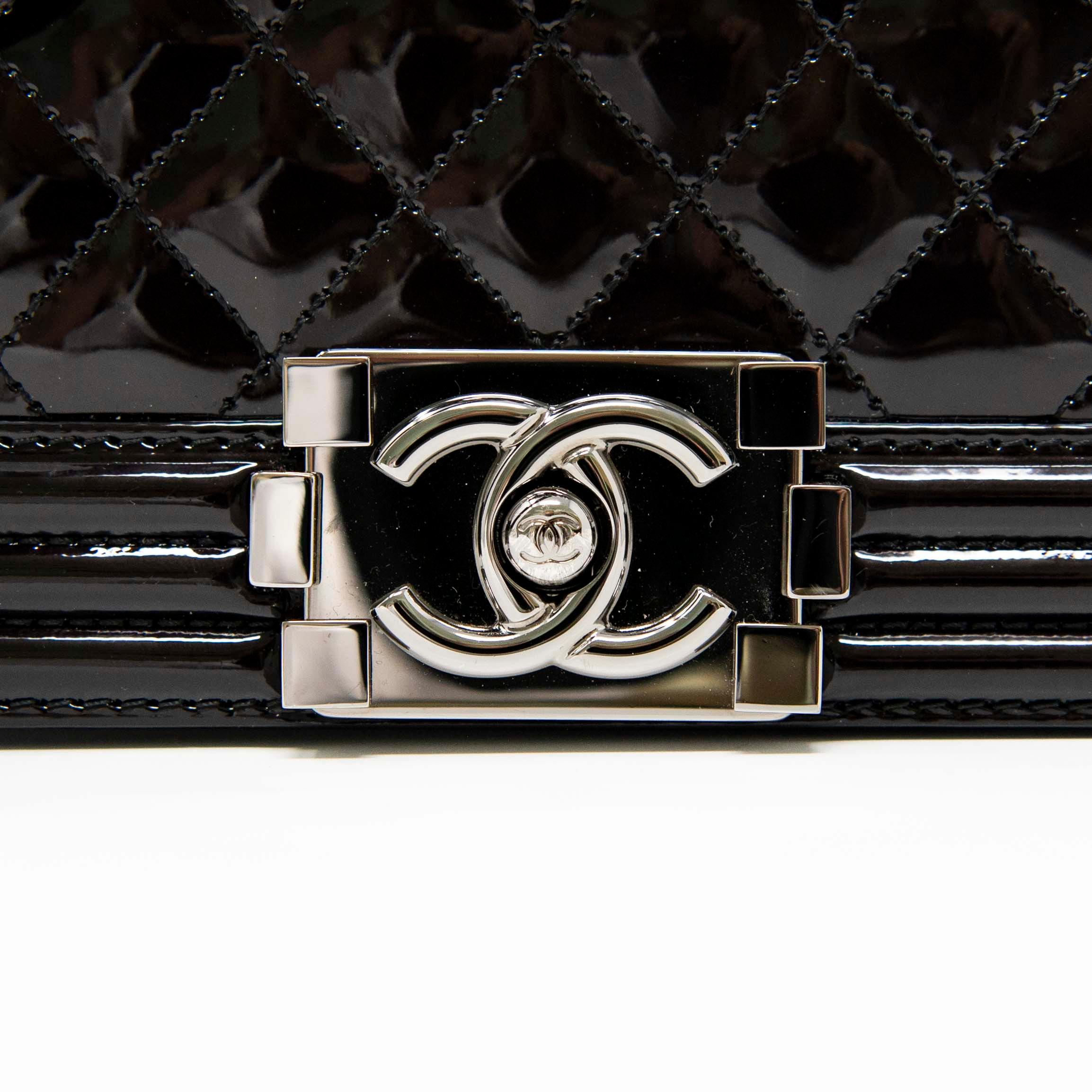 Chanel Black Patent Leather Small Boy Bag - Luxury Crossbody Handbag for Women, Perfect for Parties, Dates & Special Occasions