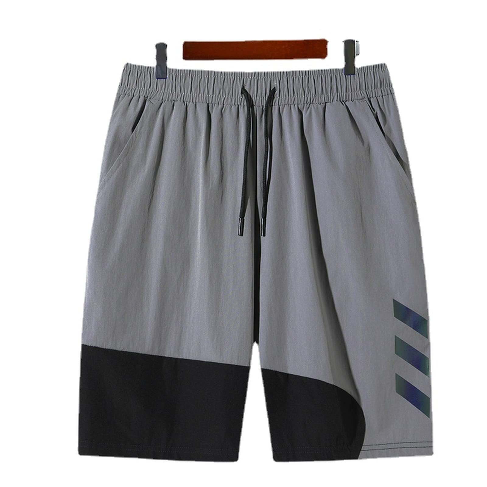 Men's Athletic Shorts - AHAKAC Summer Basketball Gym Shorts for Sports & Home Workout - Breathable & Comfortable (Grey, Large) - Perfect for Running, Training & Casual Wear