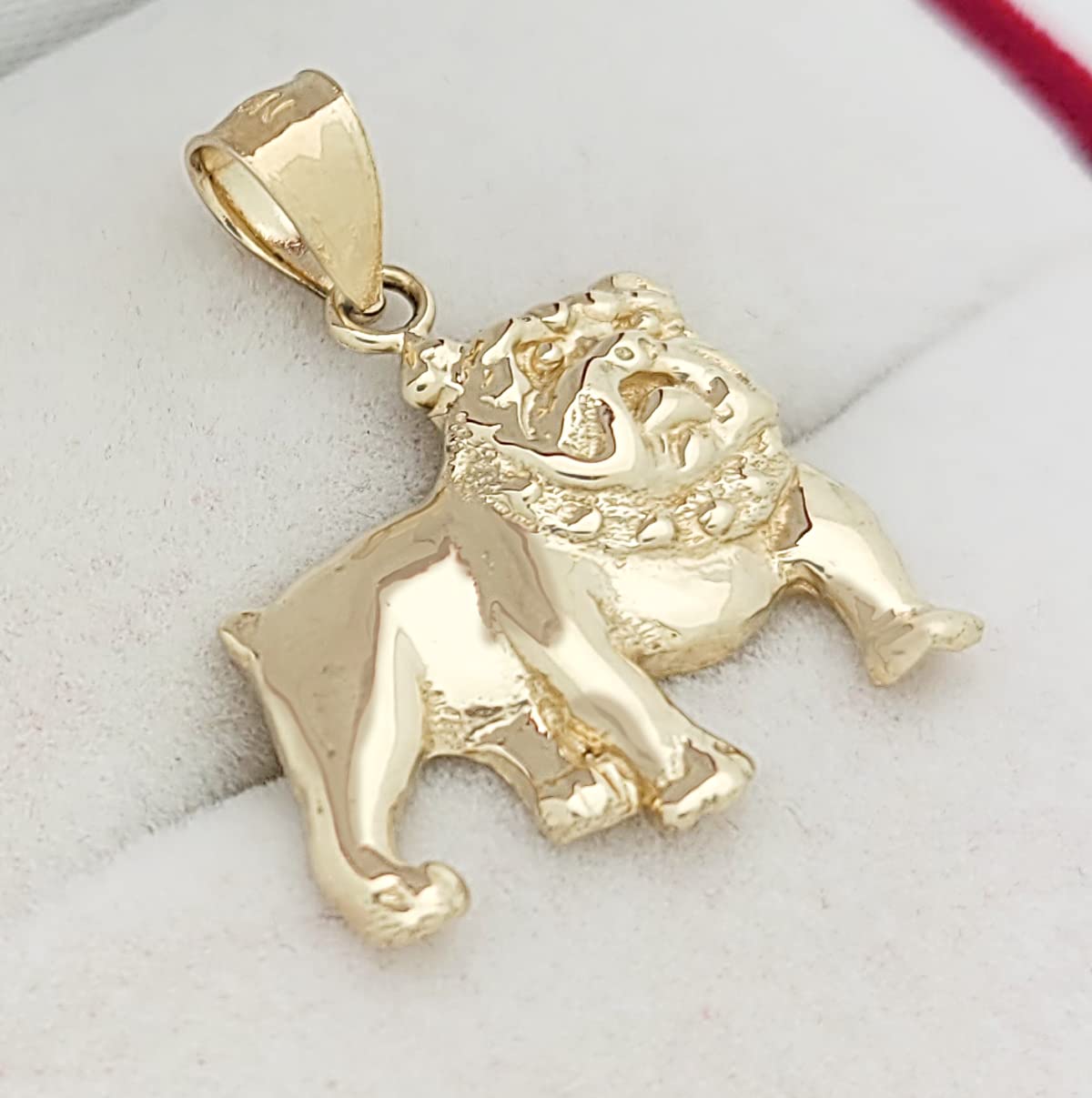 10K Yellow Gold Bulldog Pendant Charm - Solid Gold Dog Necklace for Men & Women - Perfect for Gifts, Pet Lovers, and Everyday Wear