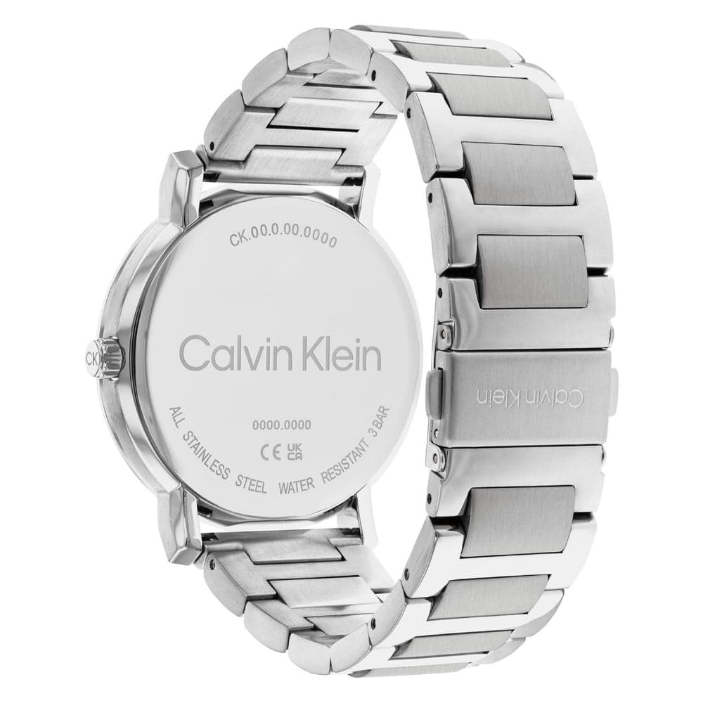 Calvin Klein Men's Gray Dial Silver Stainless Steel Watch 25200256 - Stylish Chronograph Timepiece for Business, Casual & Formal Occasions