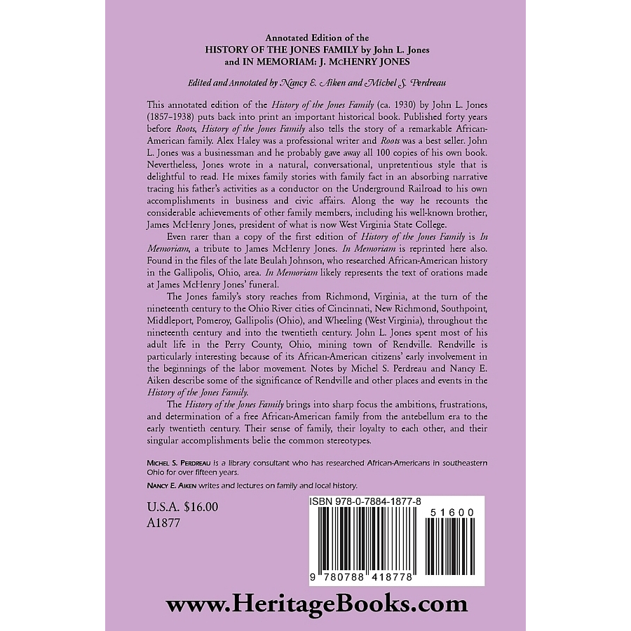 The Jones Family History - Annotated Edition | Genealogy & Historical Research | Perfect for Family Reunions & Ancestry Projects