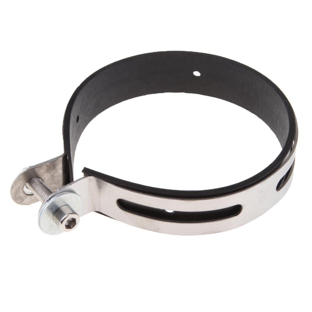 Gazechimp Motorcycle Exhaust Hanger Clamp Bracket - 4.3 inch (110mm) Stainless Steel Replacement for Exhaust Muffler Inlet | Durable Mounting Solution for Harley, Honda, Yamaha & More | Perfect for Street Bikes & Custom Builds
