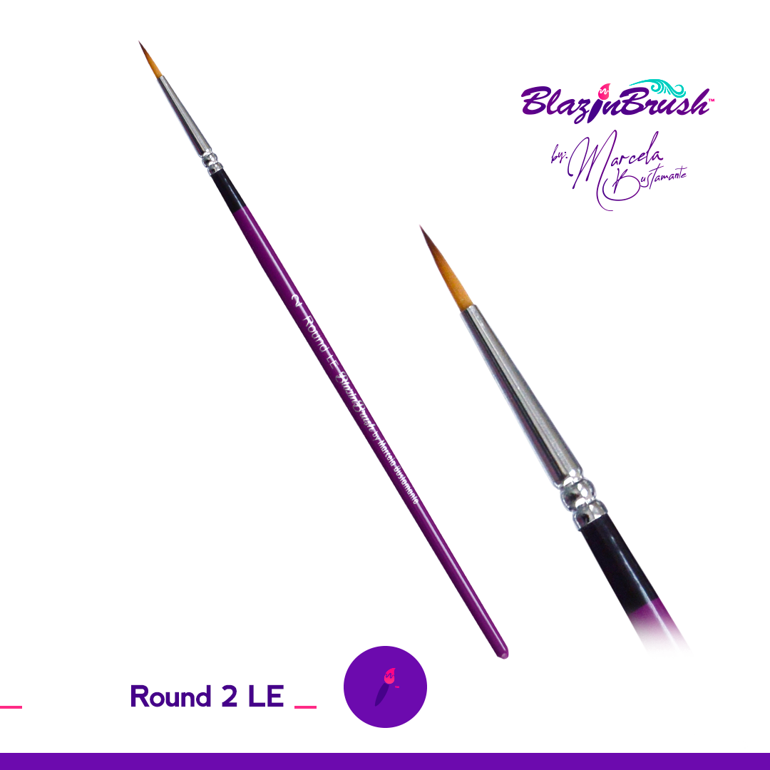 Blazin Brush 2 Round LE - Professional Makeup Brush Set for Flawless Blending (2-Piece) | Perfect for Contouring, Foundation & Powder Application | Home & Professional Makeup Artist Use