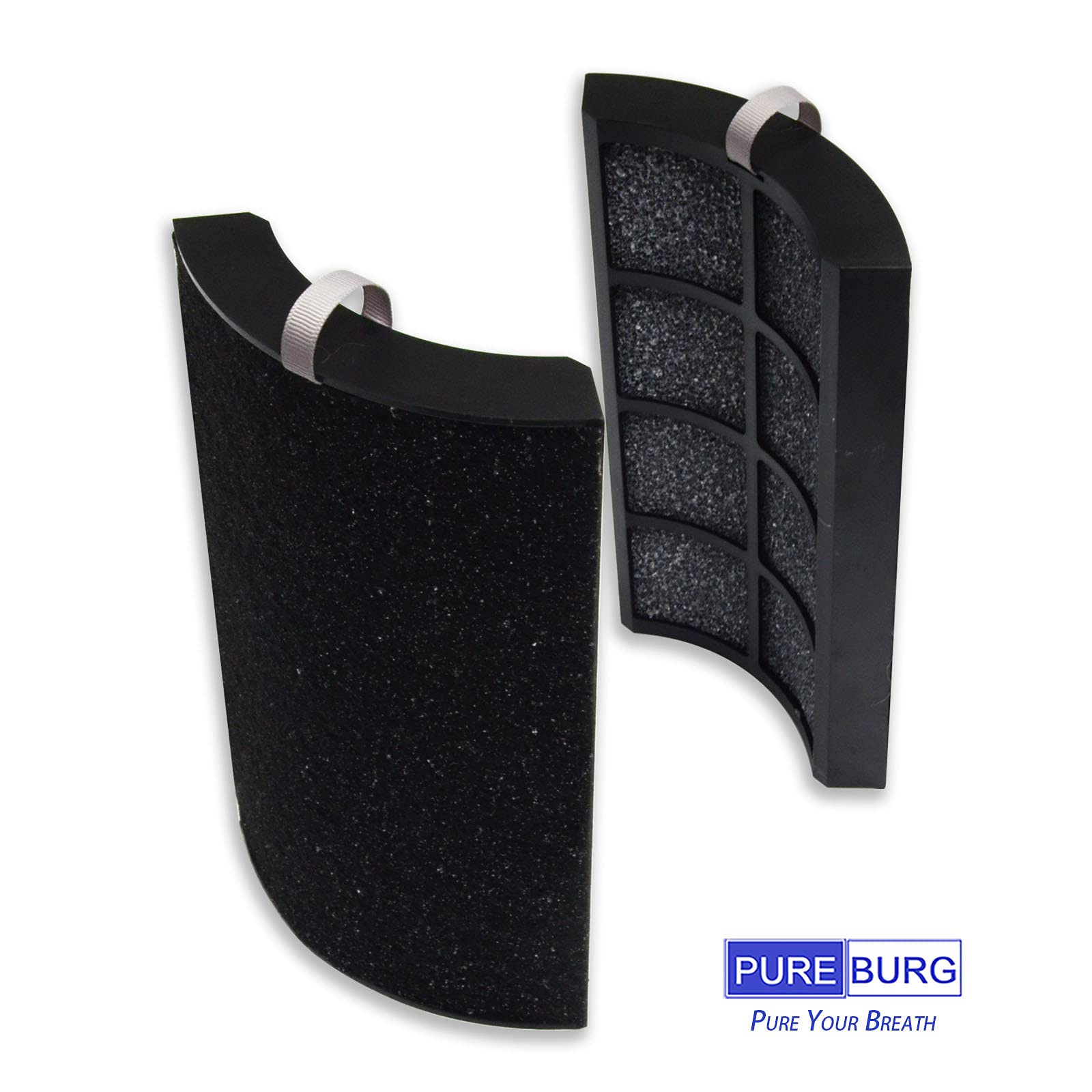 PUREBURG Replacement Air Purifier Filter Set - 2-Pack H13 HEPA + 8 Activated Carbon Pre-Filters Compatible with Hunter HPF500 Tower - Clean Dust, VOCs & Allergens for Home, Office & Bedroom Use