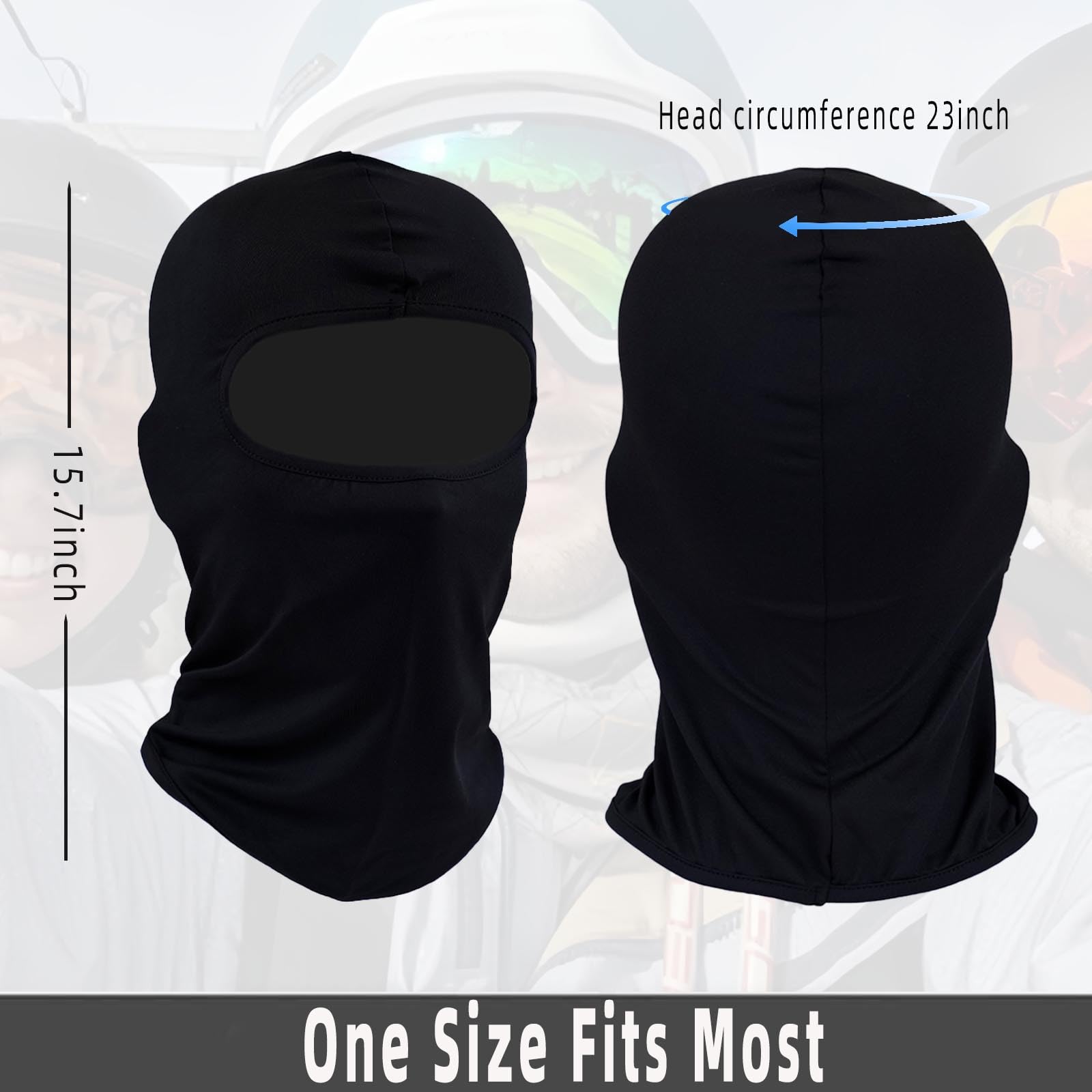 4 Pack Balaclava Ski Face Mask for Men & Women - Cooling Neck Gaiter, Full Head Cover for Winter Sports, Cycling, Running & Outdoor Activities