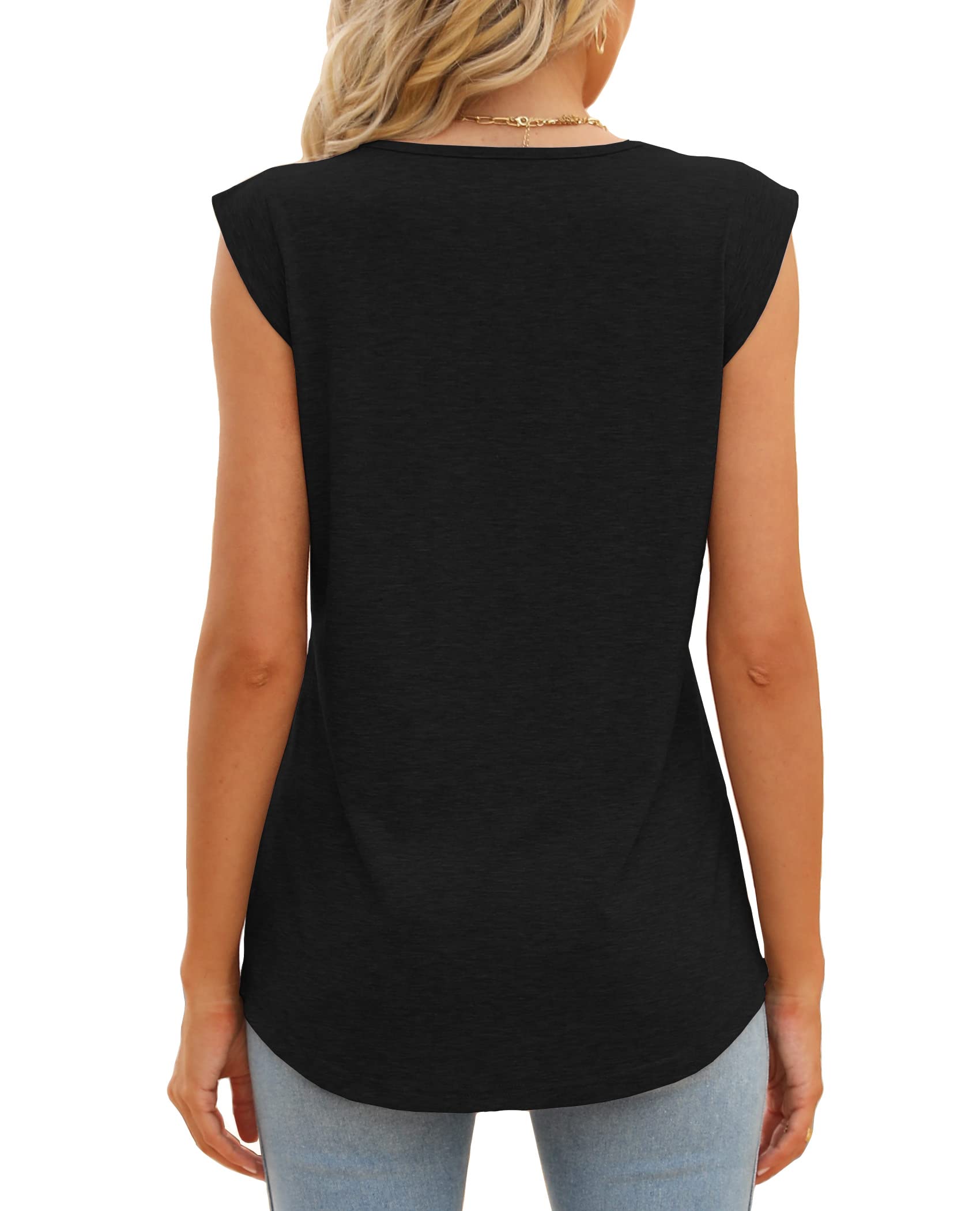 Women's Summer Square Neck Sleeveless T-Shirt - Loose Casual Tunic Top for Leggings | Breathable Tank Tops for Yoga, Workout & Everyday Wear
