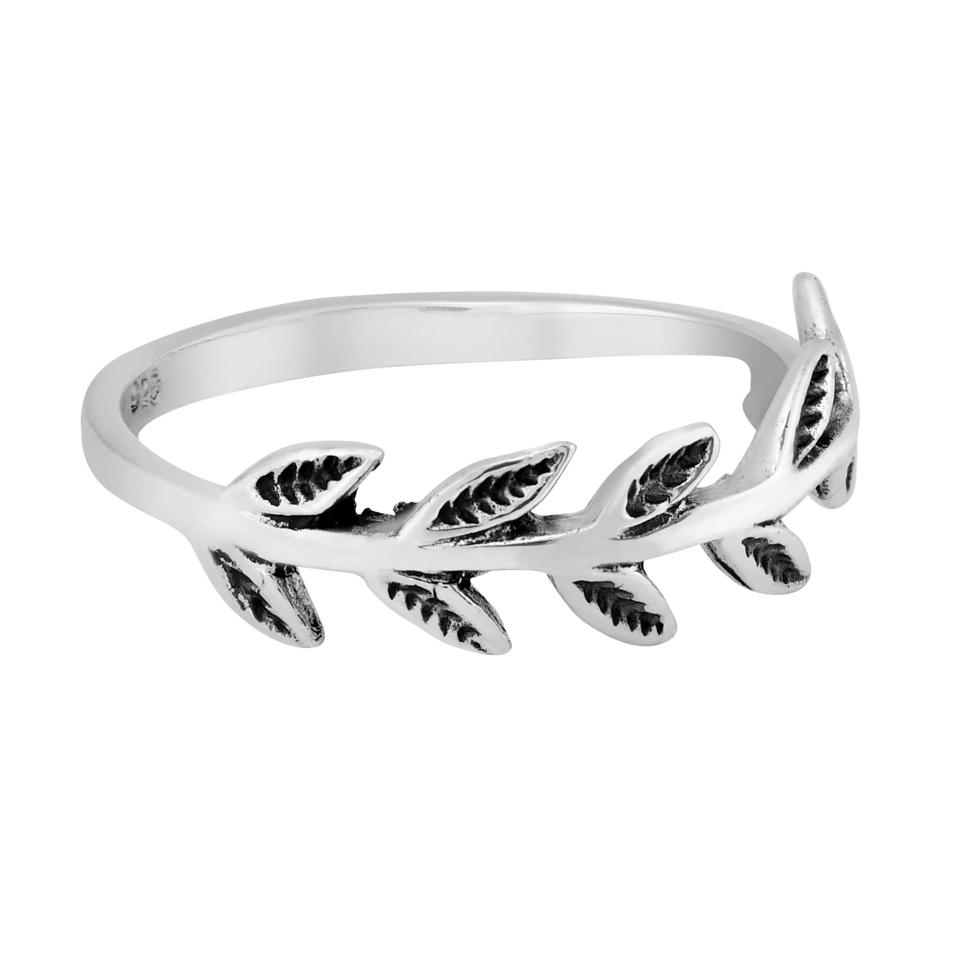 AeraVida Peace and Beauty Olive Branch .925 Sterling Silver Band Ring for Women - Minimalist Wedding Ring, Comfort Fit Jewelry Gift for Daughter, Wife, Girlfriend - Size 7-9 | Perfect for Everyday Wear, Anniversary, Birthday and Special Occasions